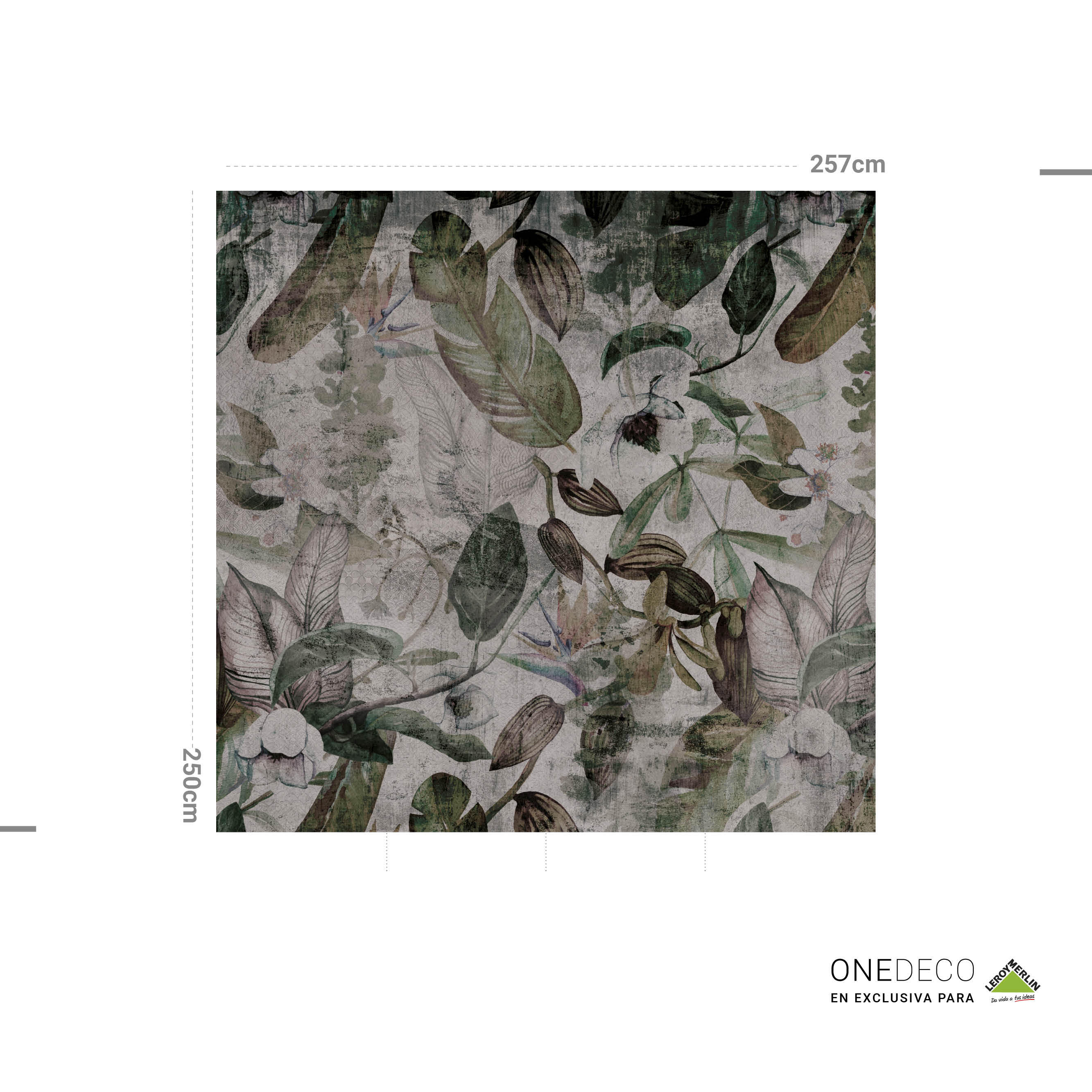 Mural adhesivo textil liso lavable naturaleza Green Spring verde 257 x 250 cm MOTIF - 4