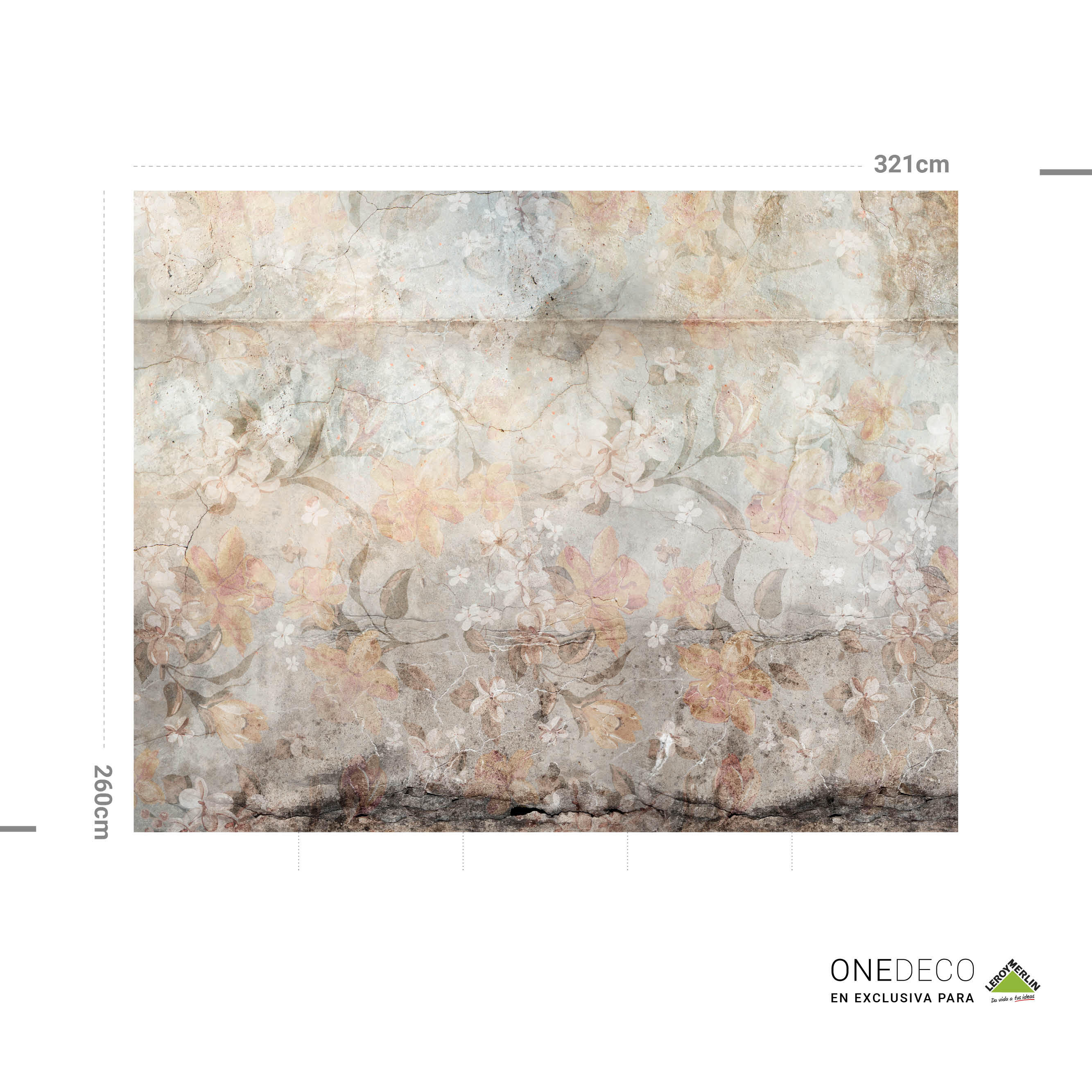 Mural adhesivo textil liso lavable naturaleza Néctar rosa 321 x 260 cm MOTIF - 4