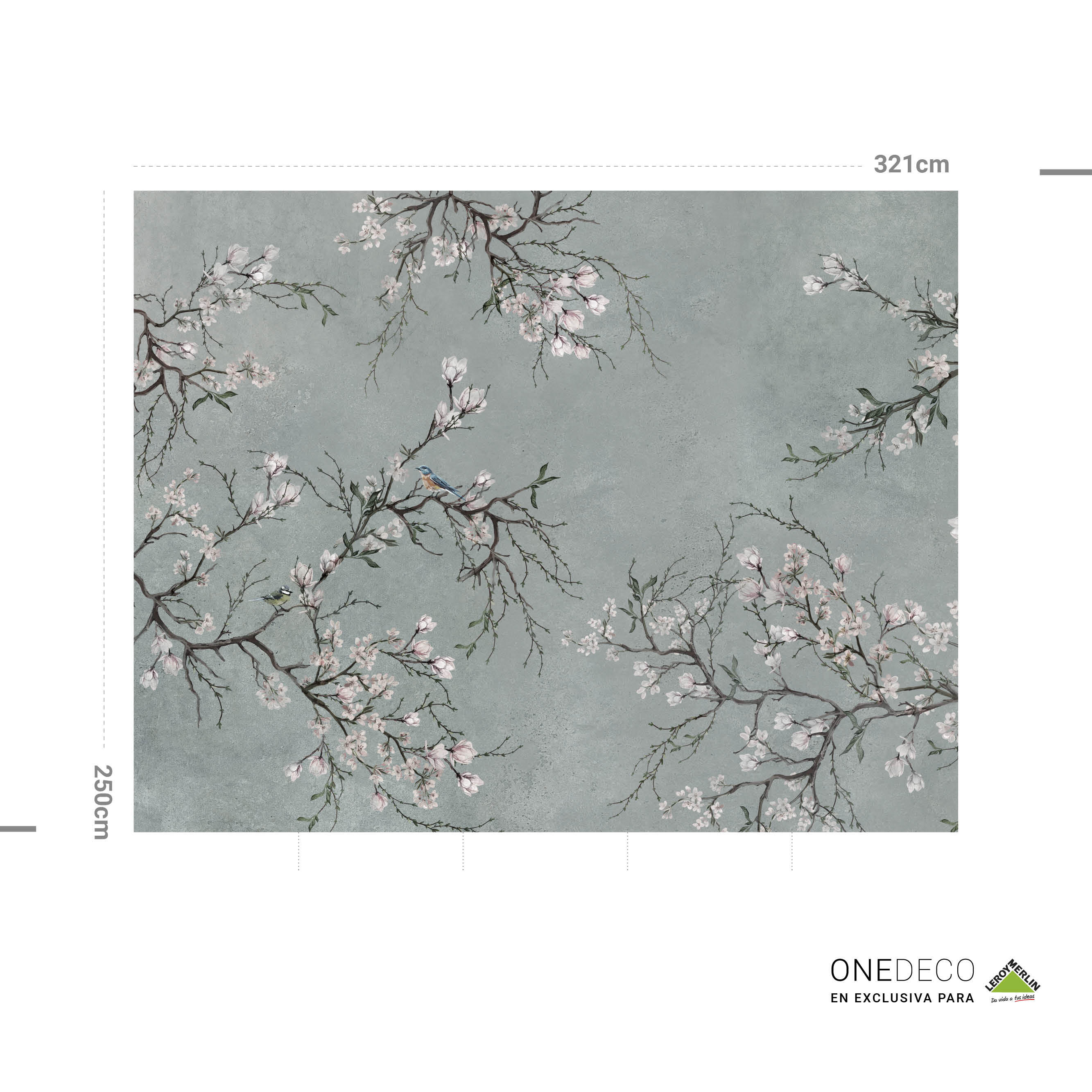 Mural adhesivo textil liso lavable naturaleza Osaka marrón 321 x 250 cm MOTIF - 5