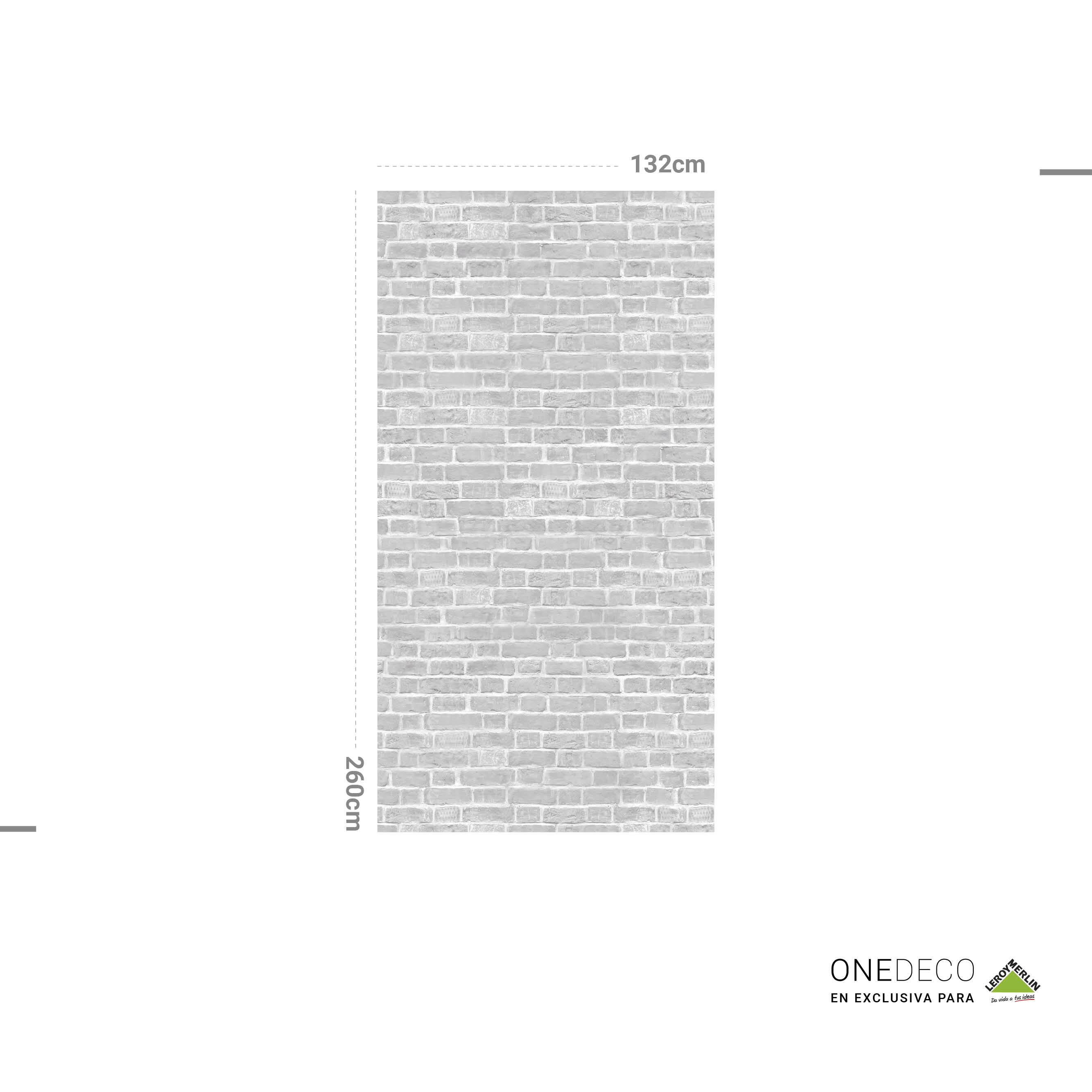 Mural adhesivo textil liso lavable trampantojo Grey Brick gris 132 x 260 cm MOTIF - 2