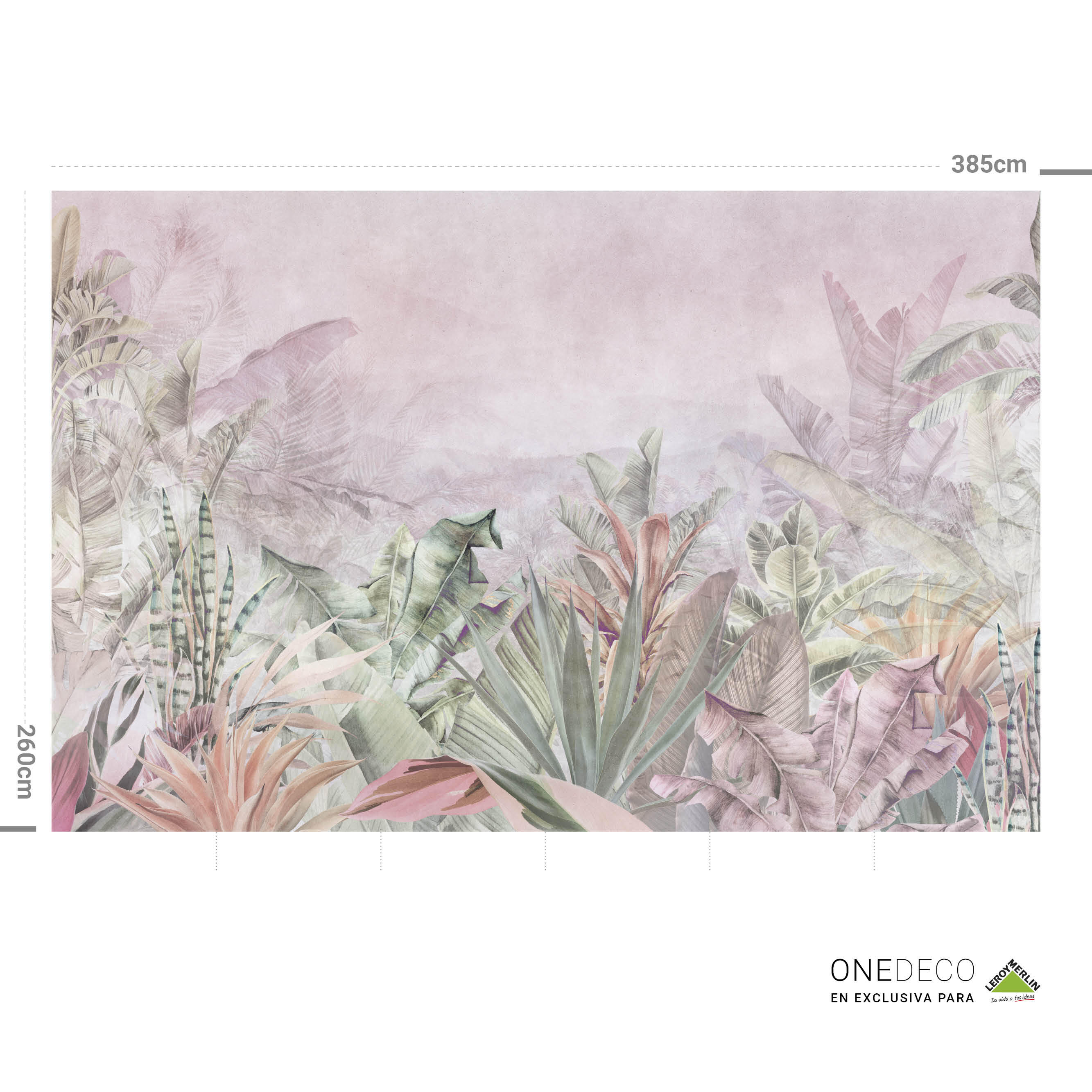 Mural adhesivo Pvc texturado limpieza con paño húmedo naturaleza Tropical Sage gris 385 x 260 cm MOTIF - 5