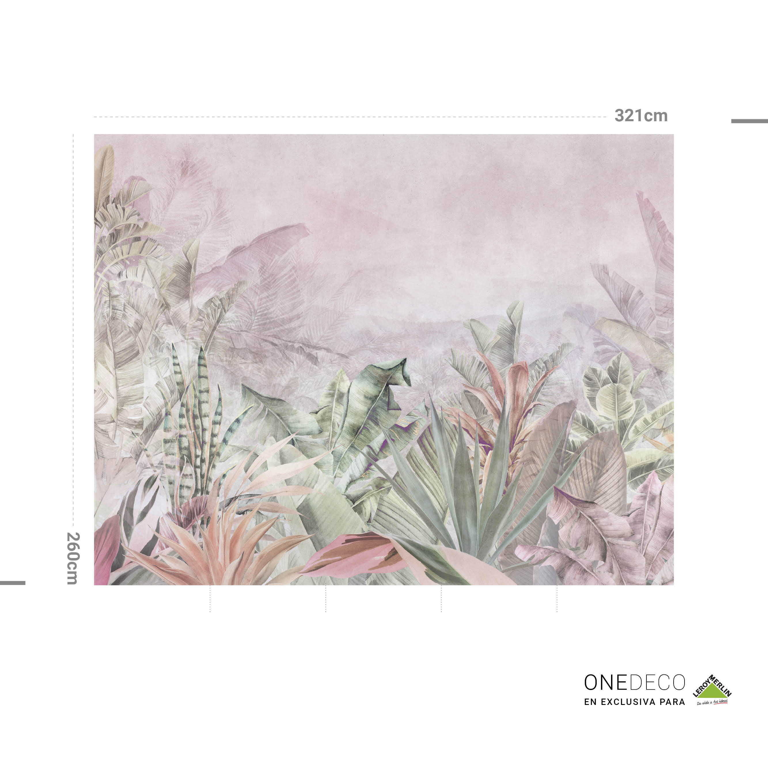 Mural adhesivo Pvc texturado limpieza con paño húmedo naturaleza Tropical Sage gris 321 x 260 cm MOTIF - 5
