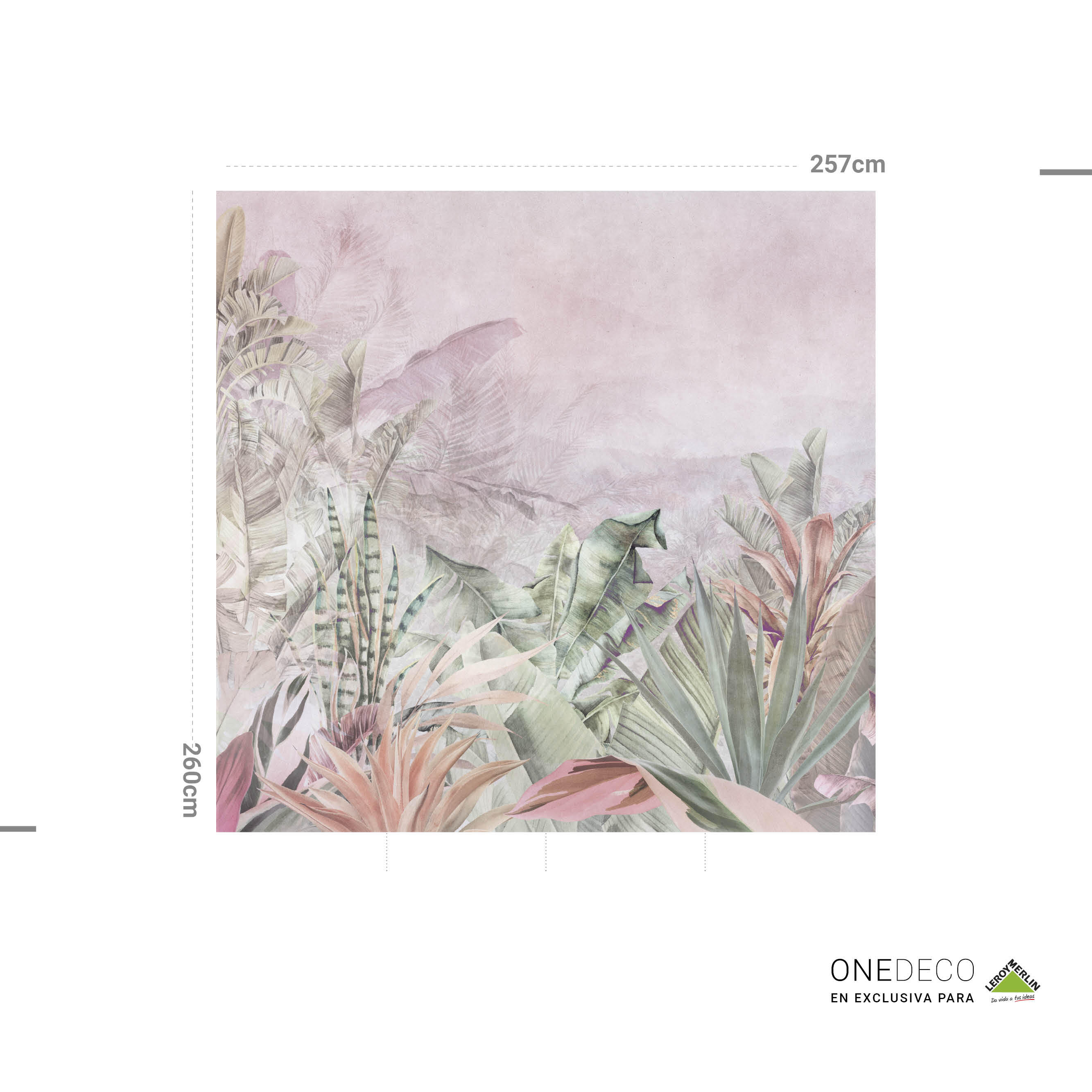 Mural adhesivo Pvc texturado limpieza con paño húmedo naturaleza Tropical Sage gris 257 x 260 cm MOTIF - 5