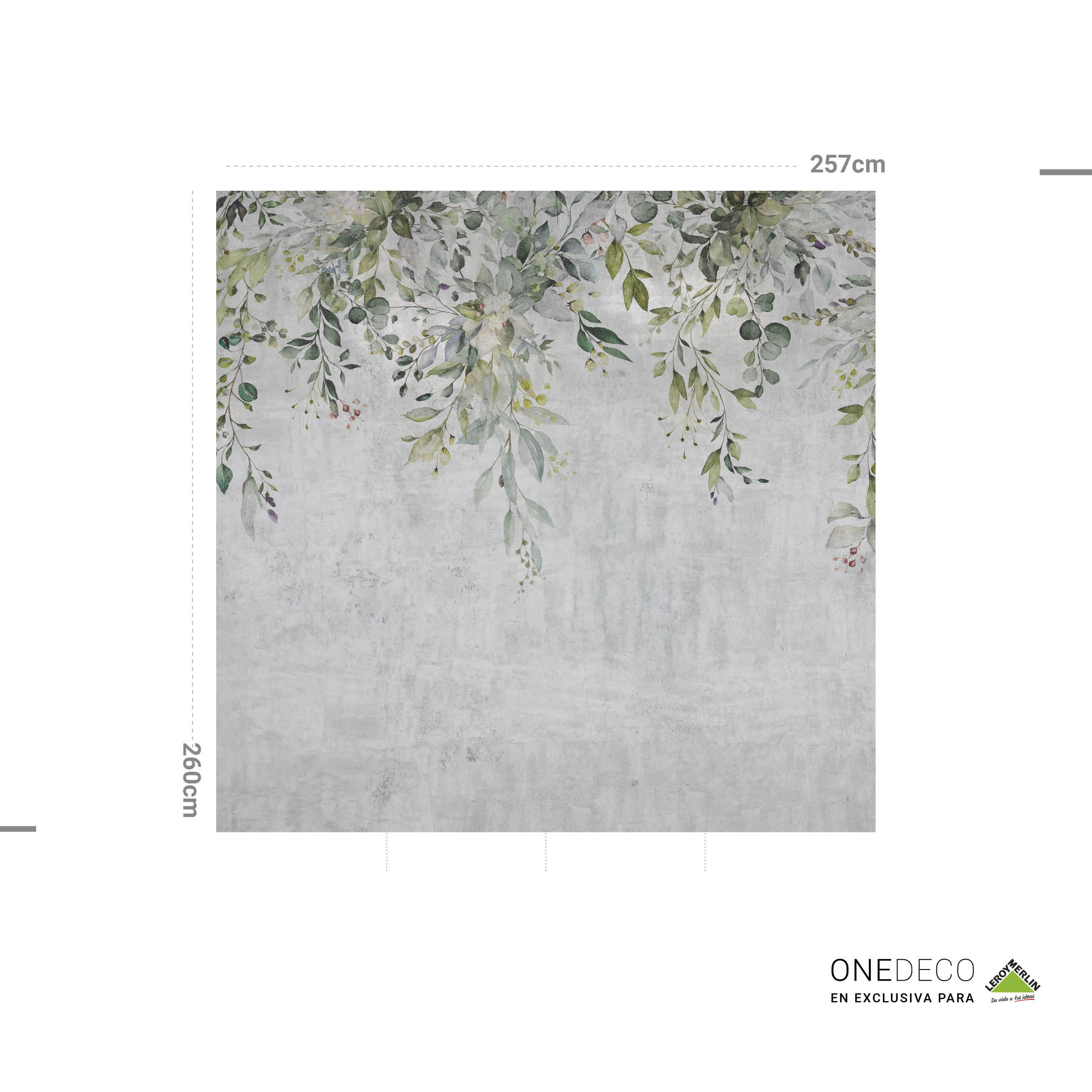 Mural adhesivo Pvc texturado limpieza con paño húmedo naturaleza Folia verde 257 x 260 cm MOTIF - 5