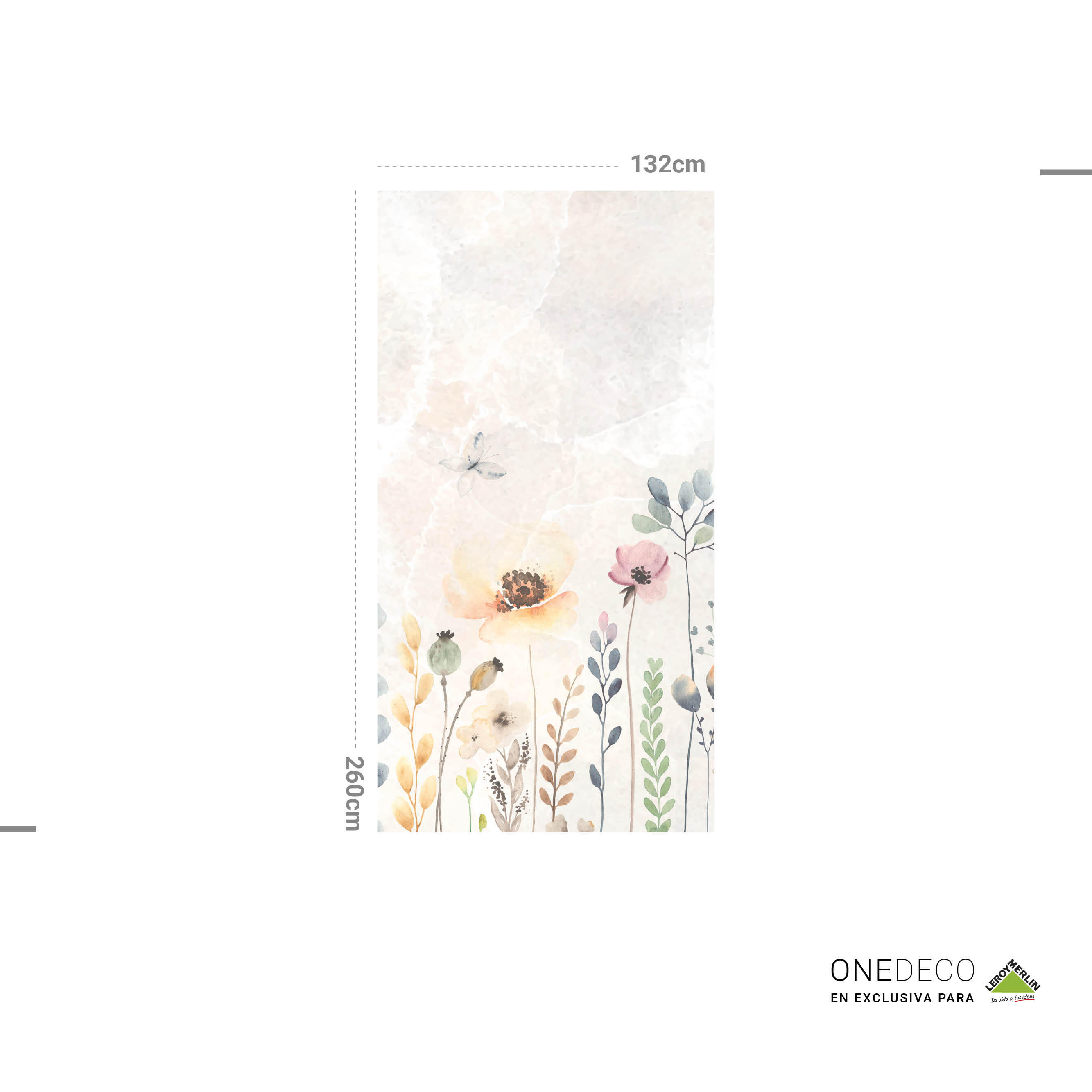 Mural adhesivo Pvc texturado limpieza con paño húmedo naturaleza Floare multicolor 132 x 260 cm MOTIF - 3