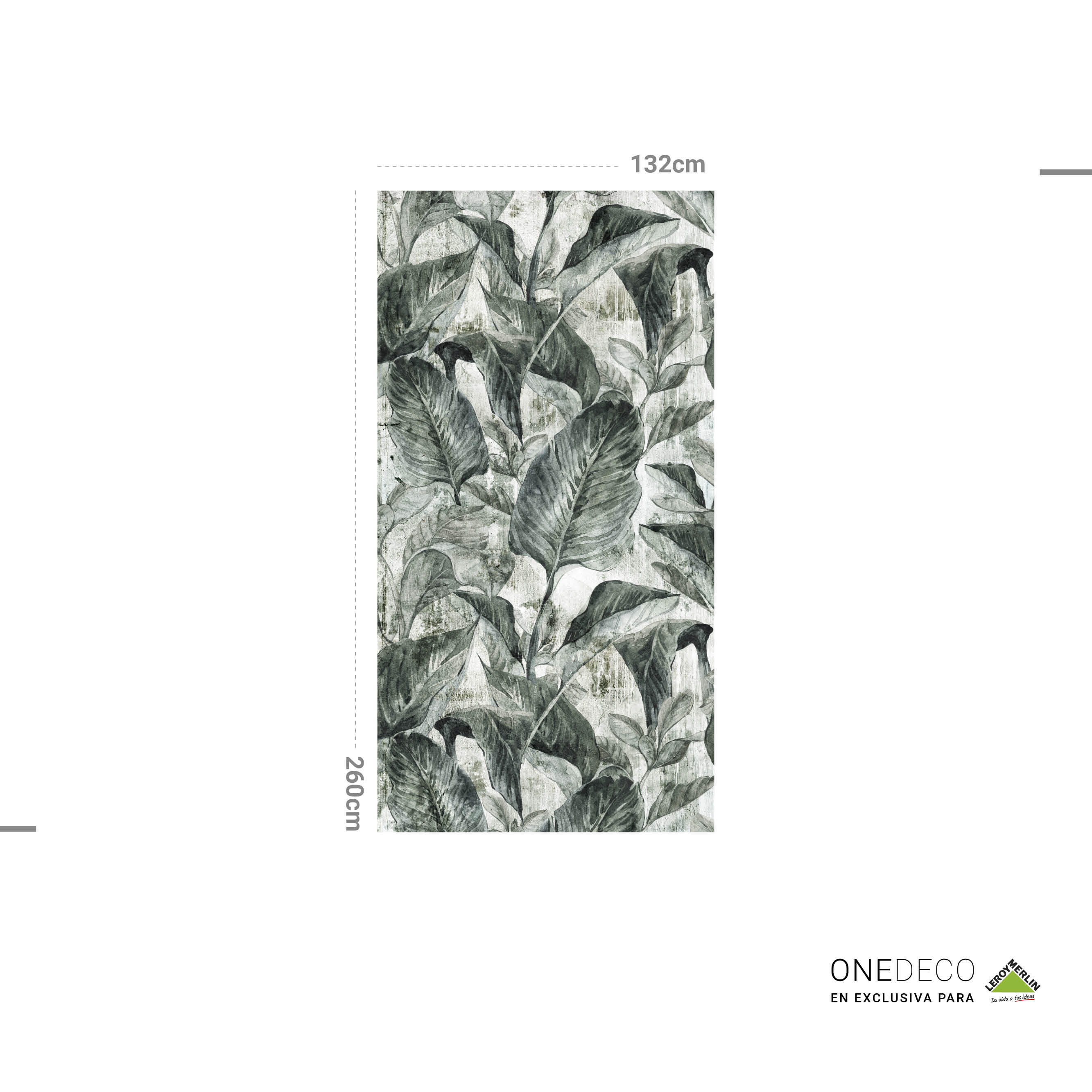 Mural adhesivo textil liso lavable naturaleza Bananera verde 132 x 260 cm MOTIF - 2