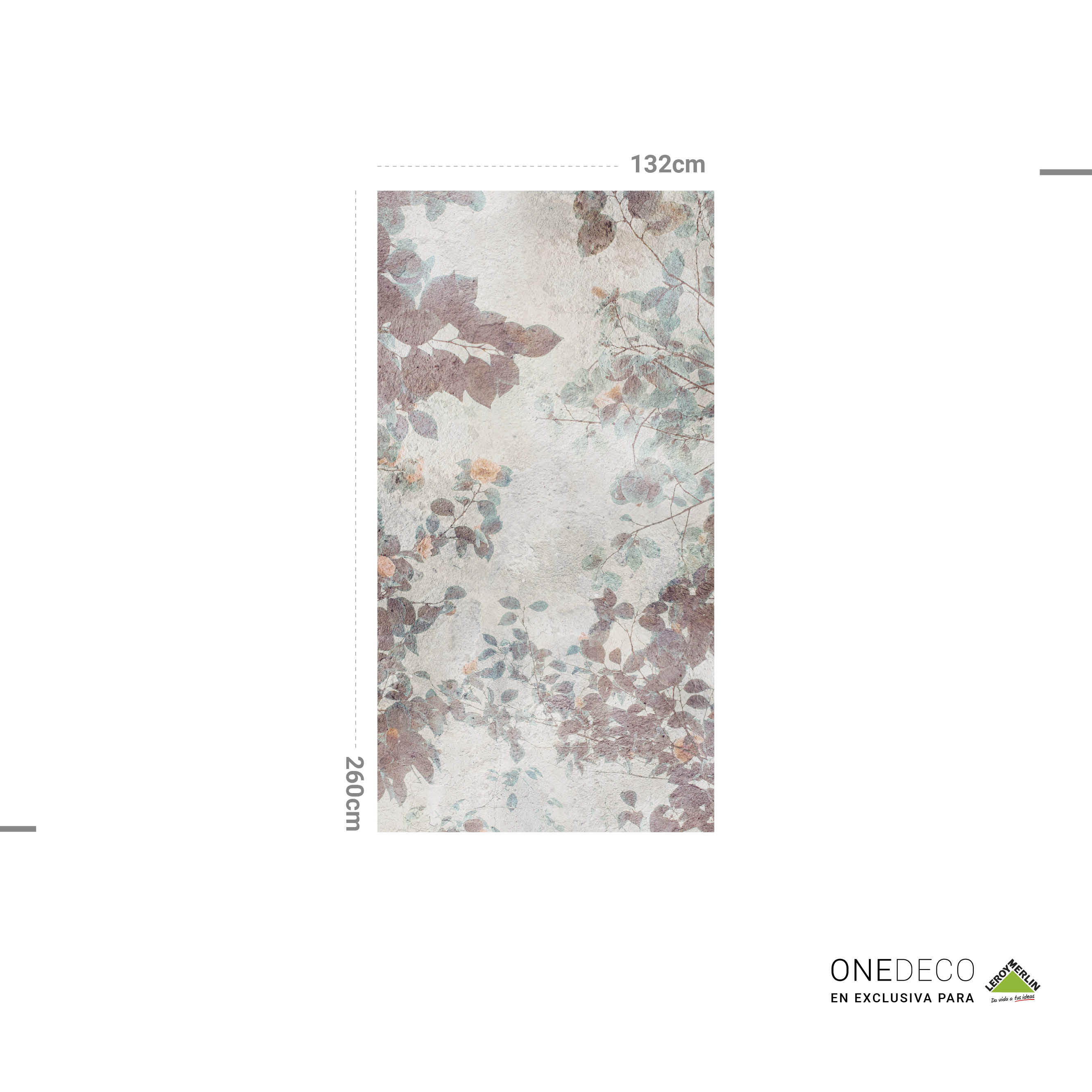 Mural adhesivo textil liso lavable naturaleza Hojas verde 132 x 260 cm MOTIF - 5