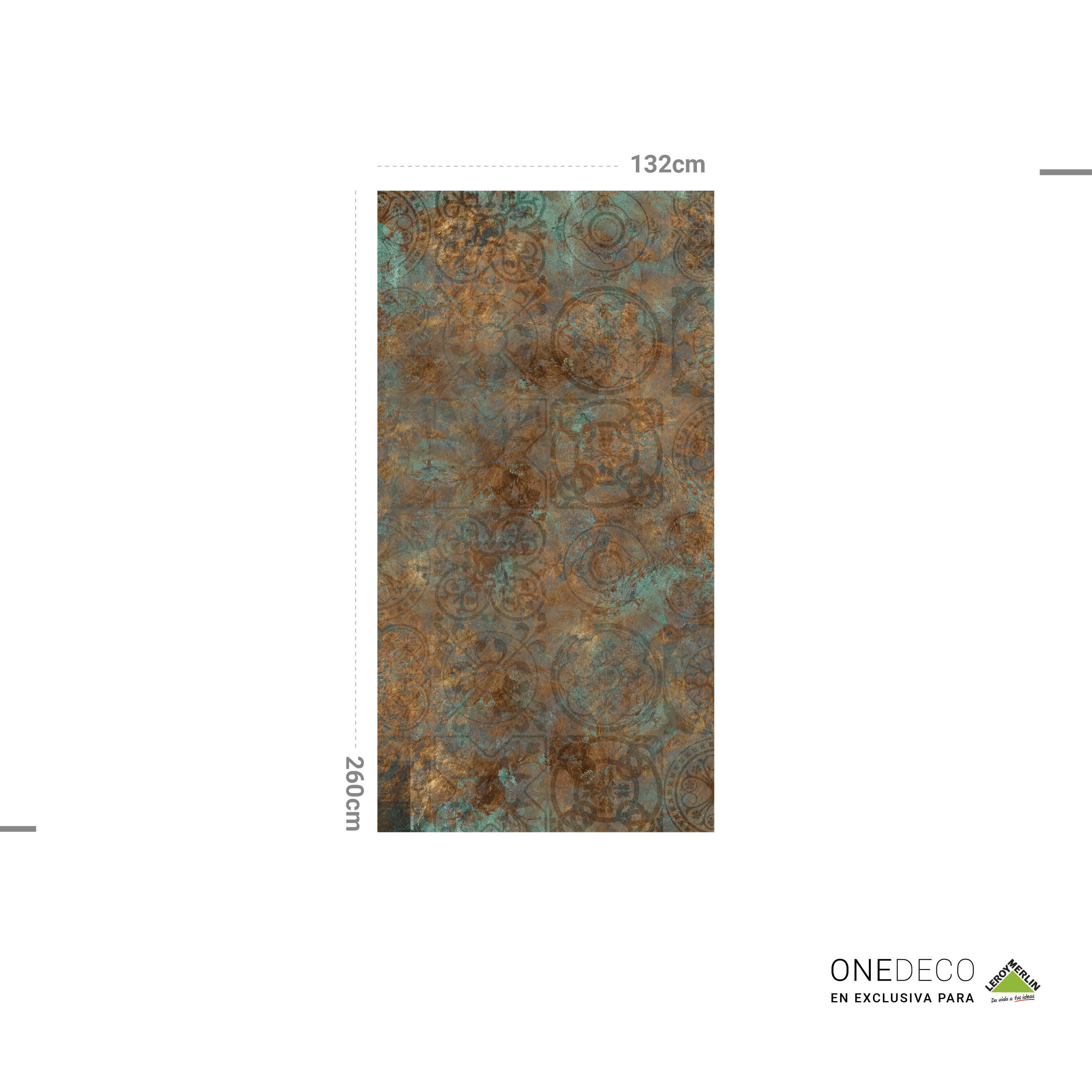 Mural adhesivo textil liso lavable geométrico Acro Corten marrón 132 x 260 cm MOTIF - 4