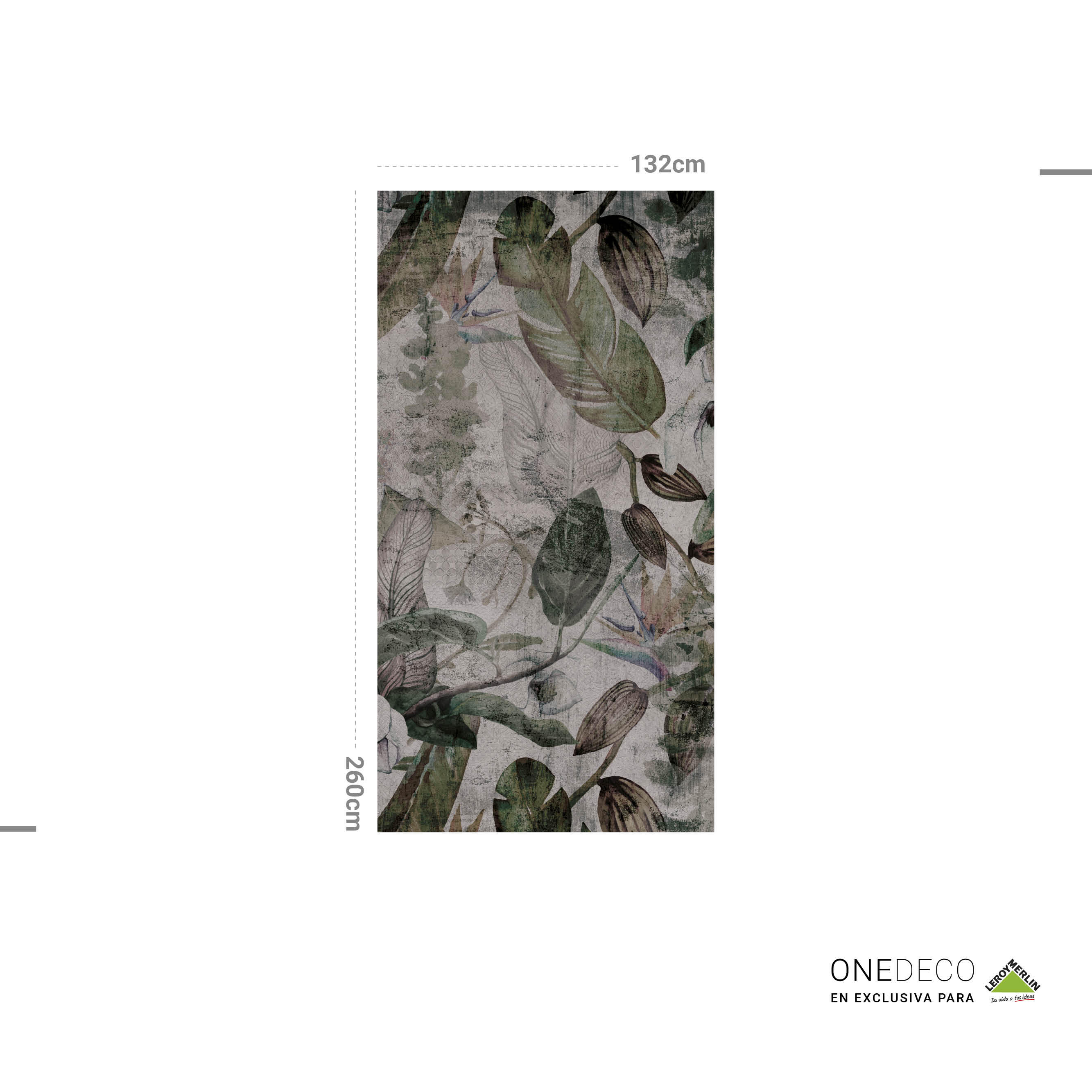 Mural adhesivo textil liso lavable abstracto Green Spring verde 132 x 260 cm MOTIF - 4