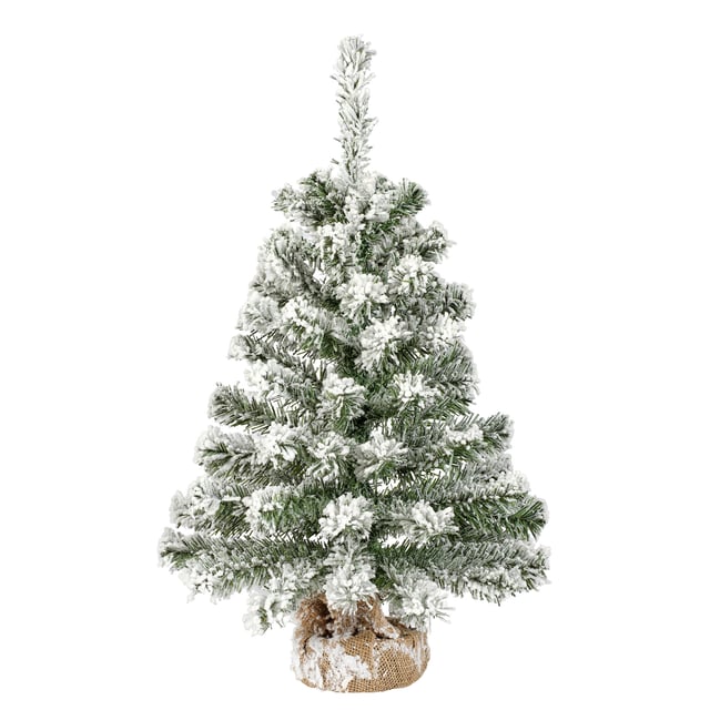 Mini árbol de Navidad verde nevado de 60 cm de alto