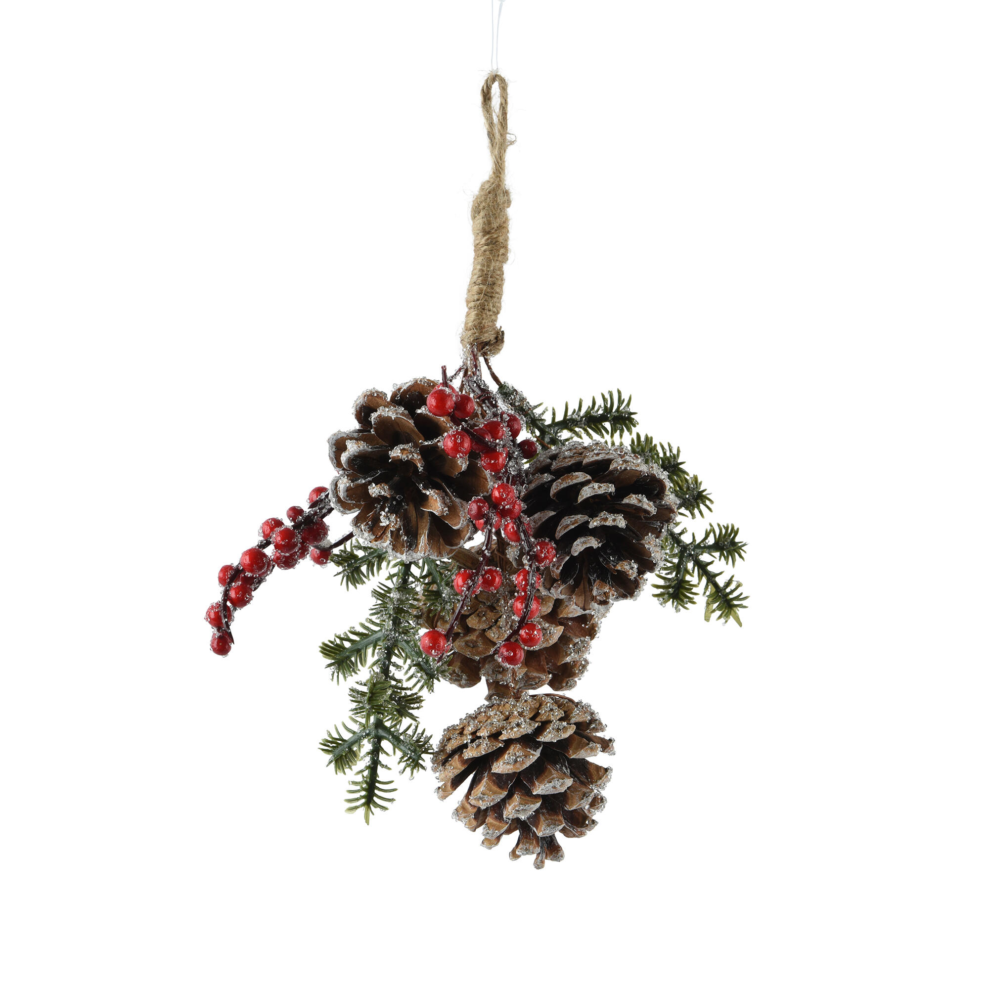 Adorno colgante Rama piñas para interior marrón de 18 cm - 2