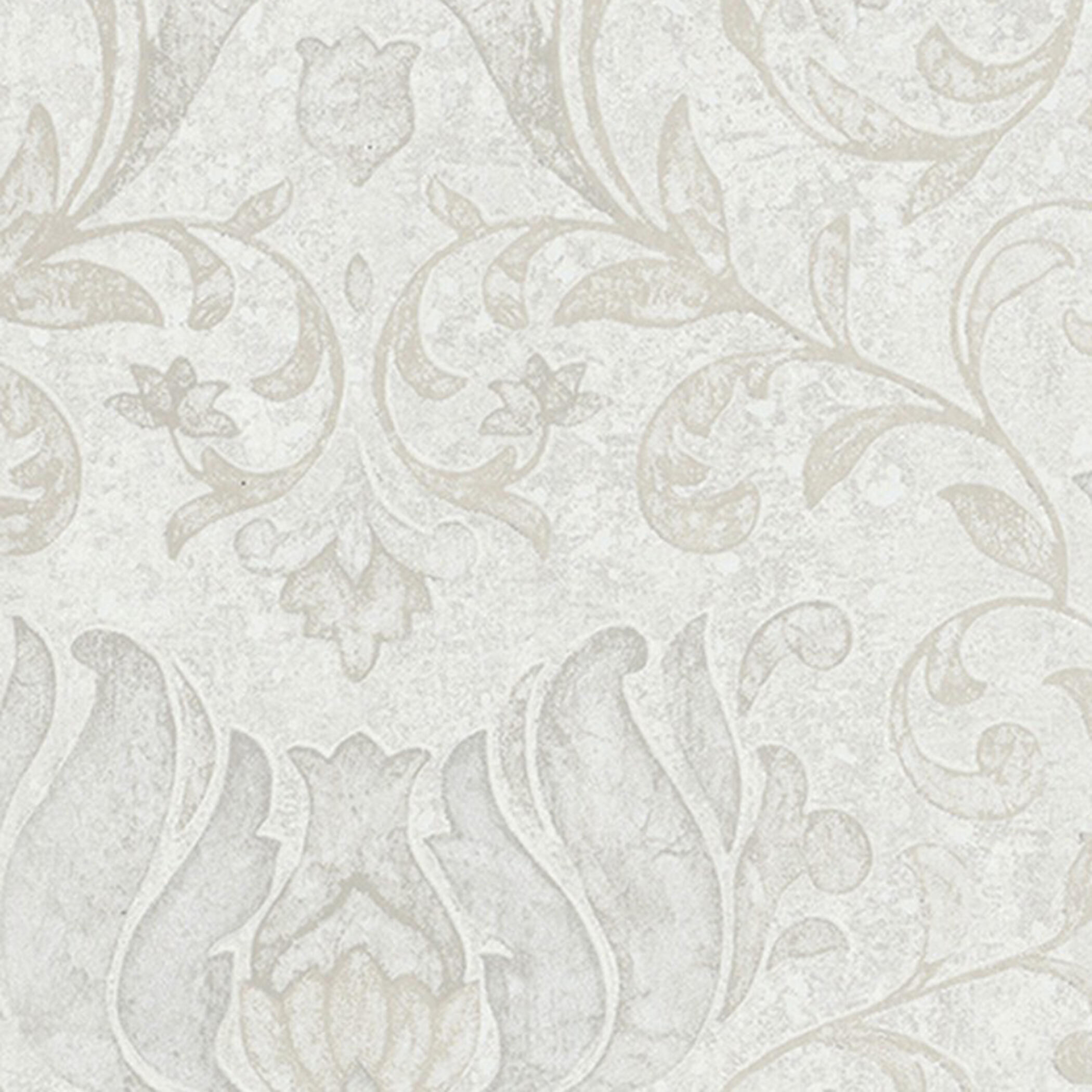 Papel pintado vinilo aplicación cola en pared Floral vegetal Pollock 2 beige  MARBURG 53cmx10m lavable - 7