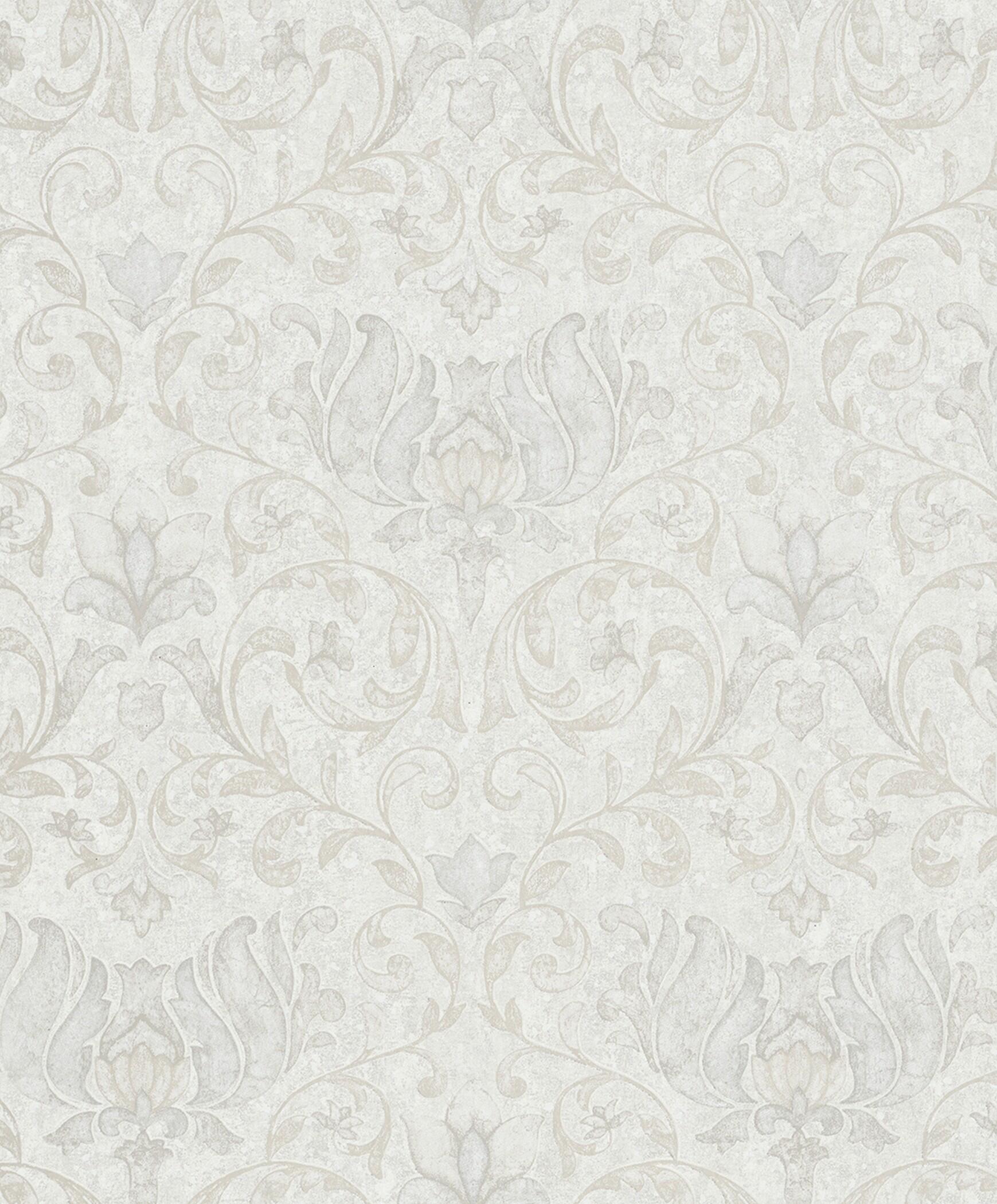 Papel pintado vinilo aplicación cola en pared Floral vegetal Pollock 2 beige  MARBURG 53cmx10m lavable - 3