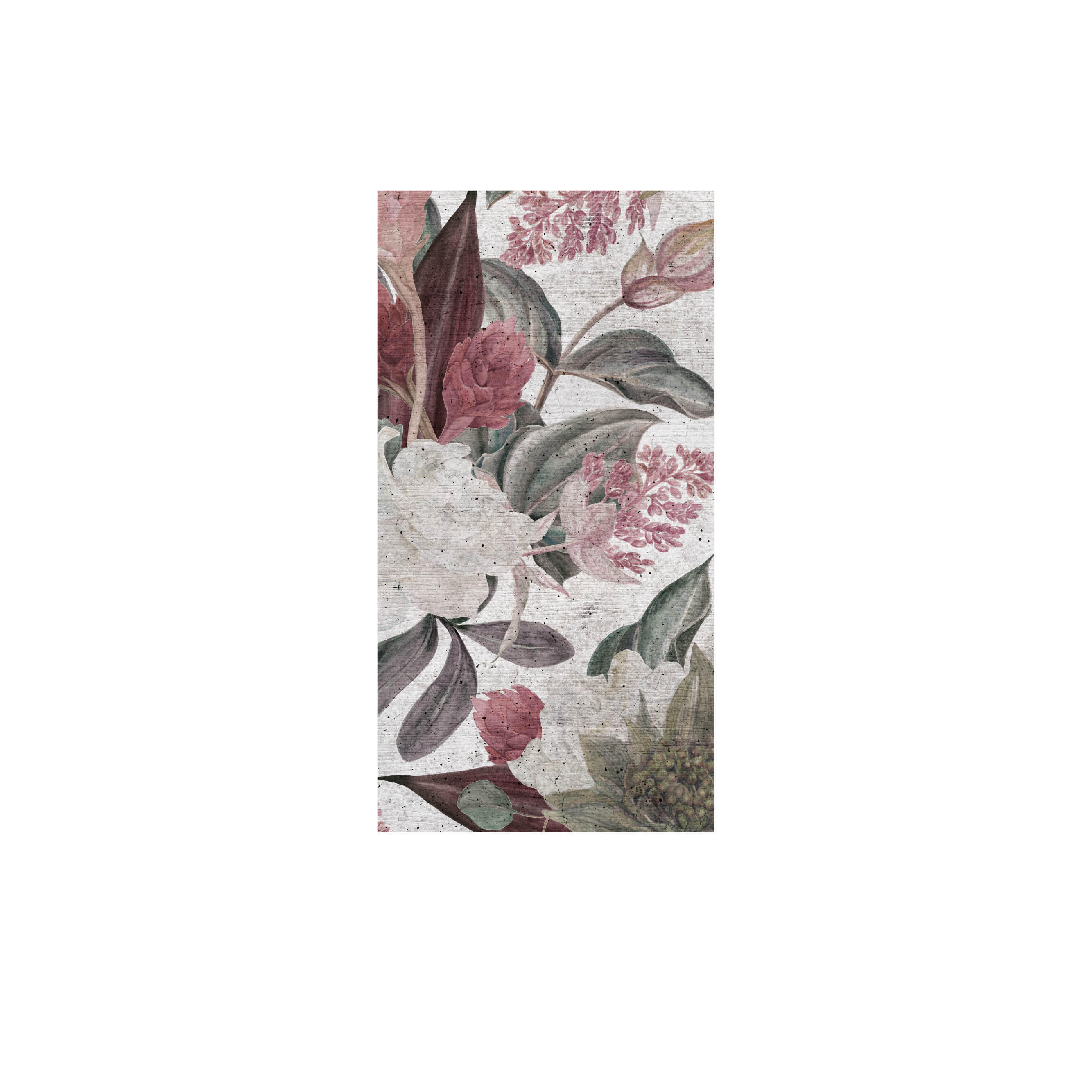 Mural adhesivo textil liso lavable abstracto Floral Wall rojo 132 x 260 cm MOTIF - 2