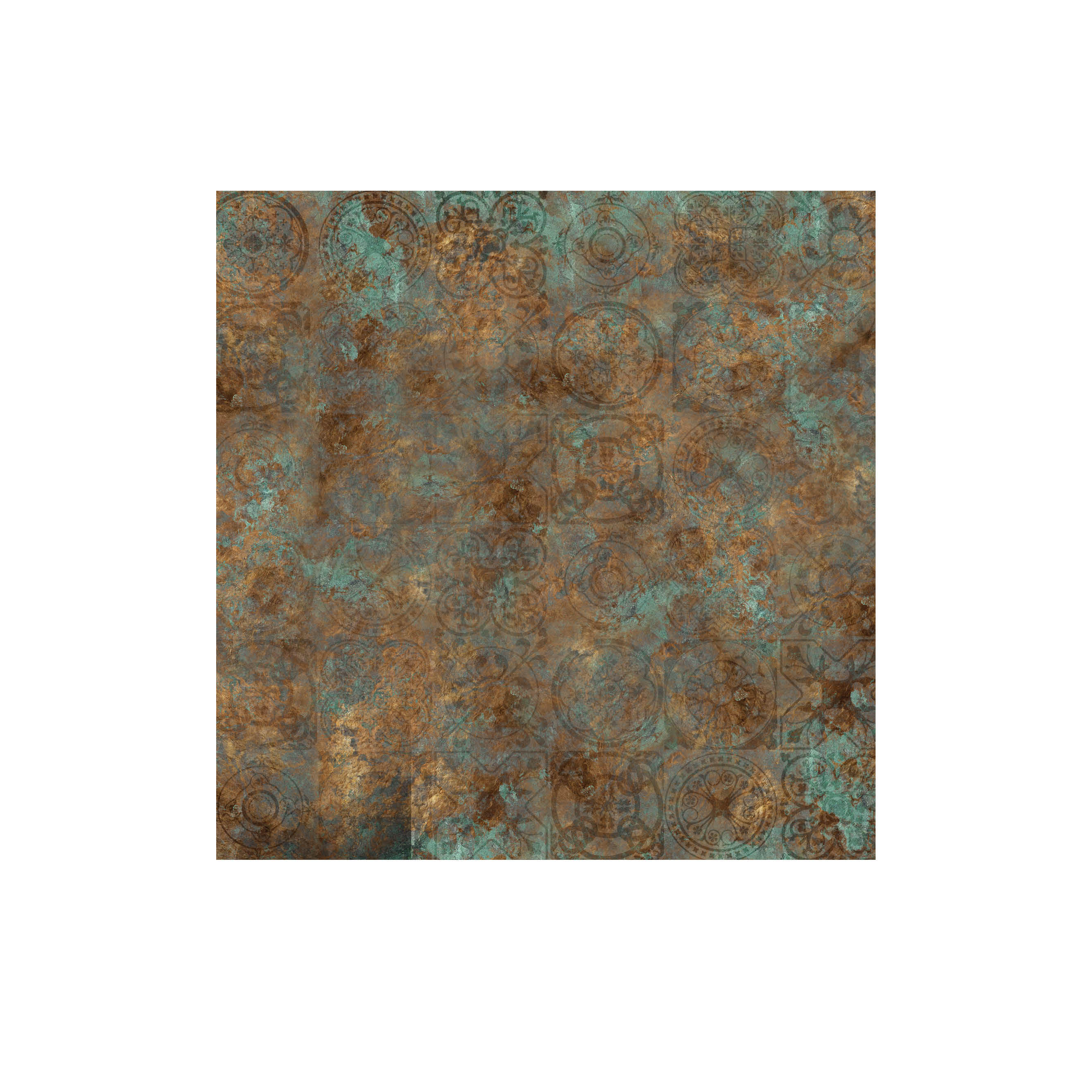 Mural adhesivo textil liso lavable geométrico acero corten azul 257 x 260 cm motif