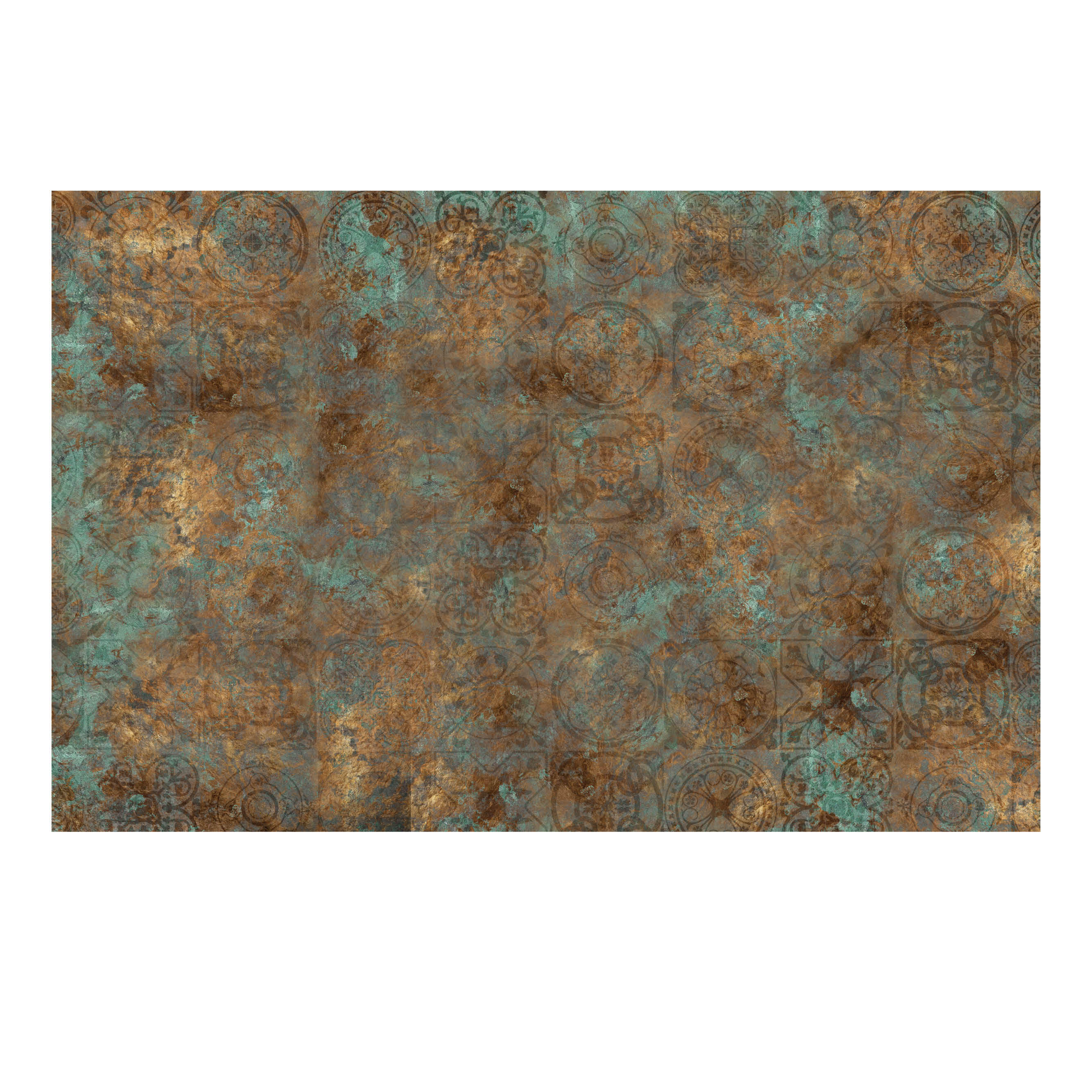 Mural adhesivo textil liso lavable geométrico acero corten azul 385 x 260 cm motif