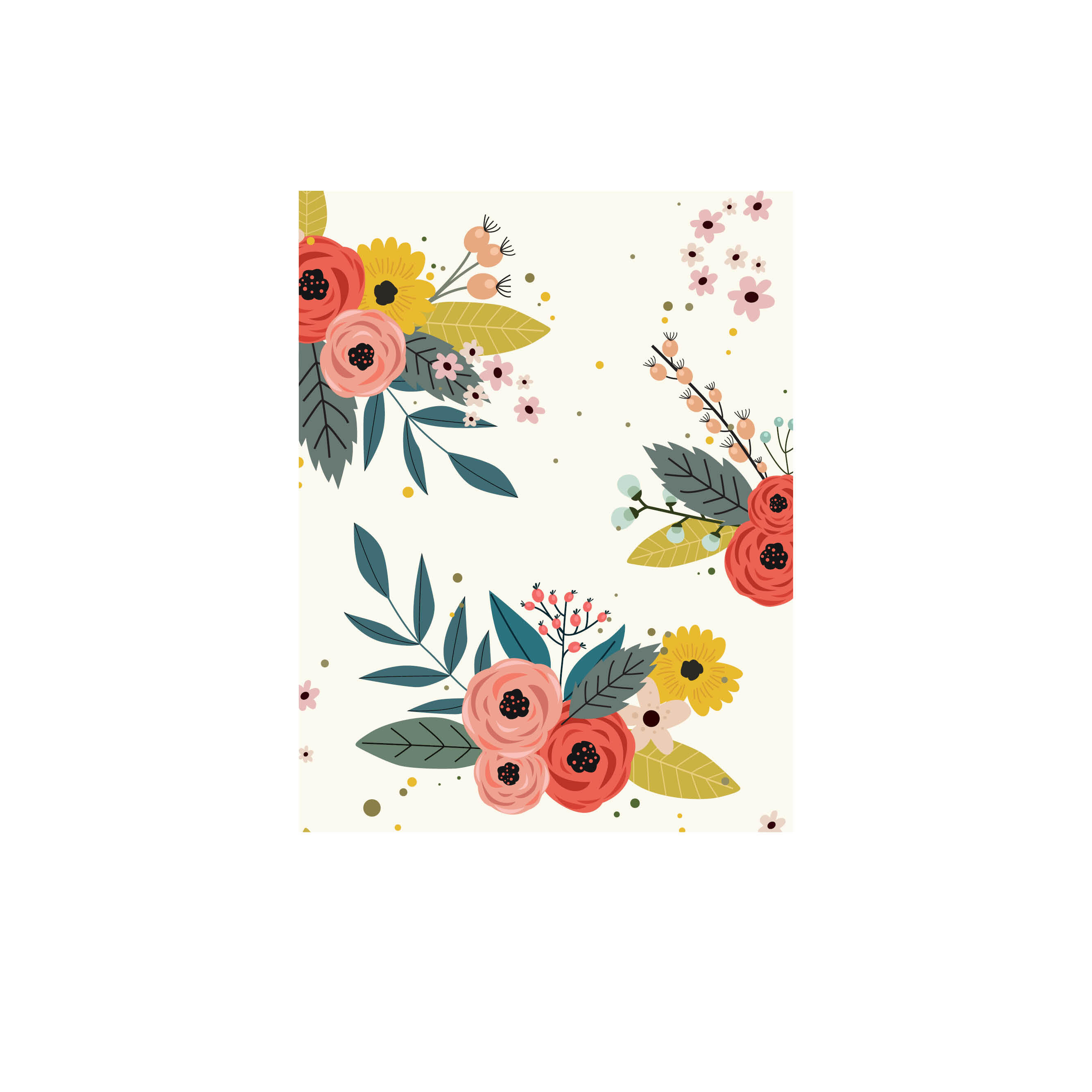 Mural adhesivo textil liso lavable naturaleza French Flowers multicolor 193 x 250 cm MOTIF - 2