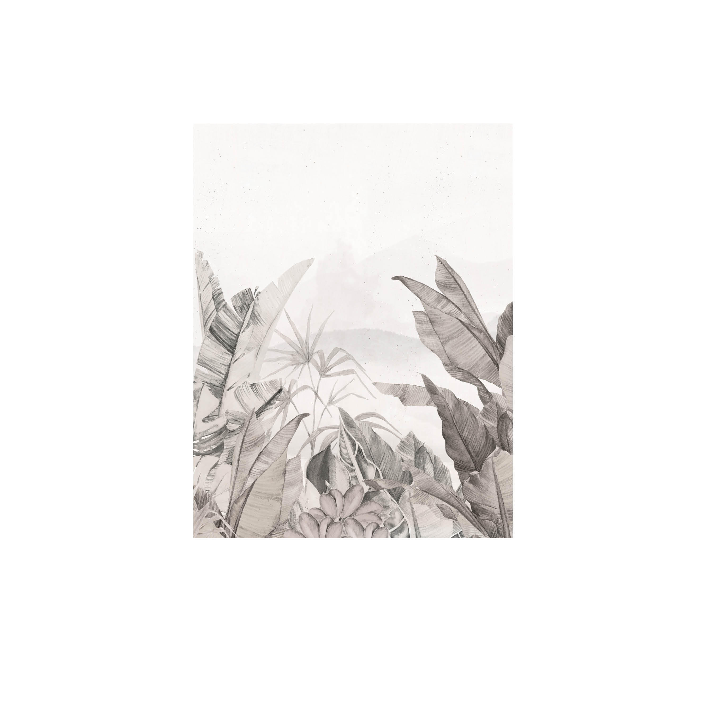 Mural adhesivo textil liso lavable naturaleza Jungla Colonial gris 193 x 250 cm MOTIF - 3