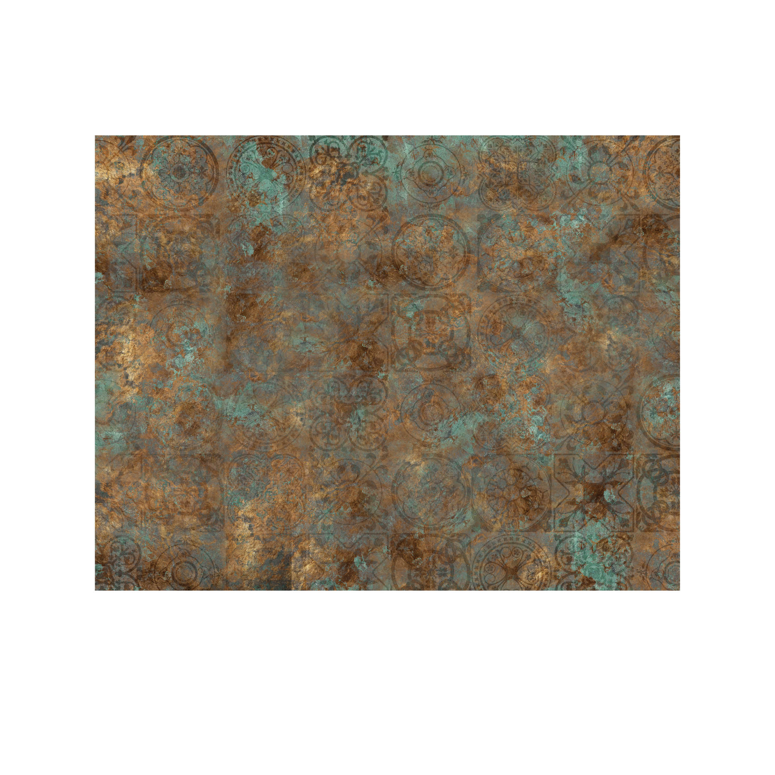 Mural adhesivo textil liso lavable naturaleza acero corten azul 321 x 260 cm motif