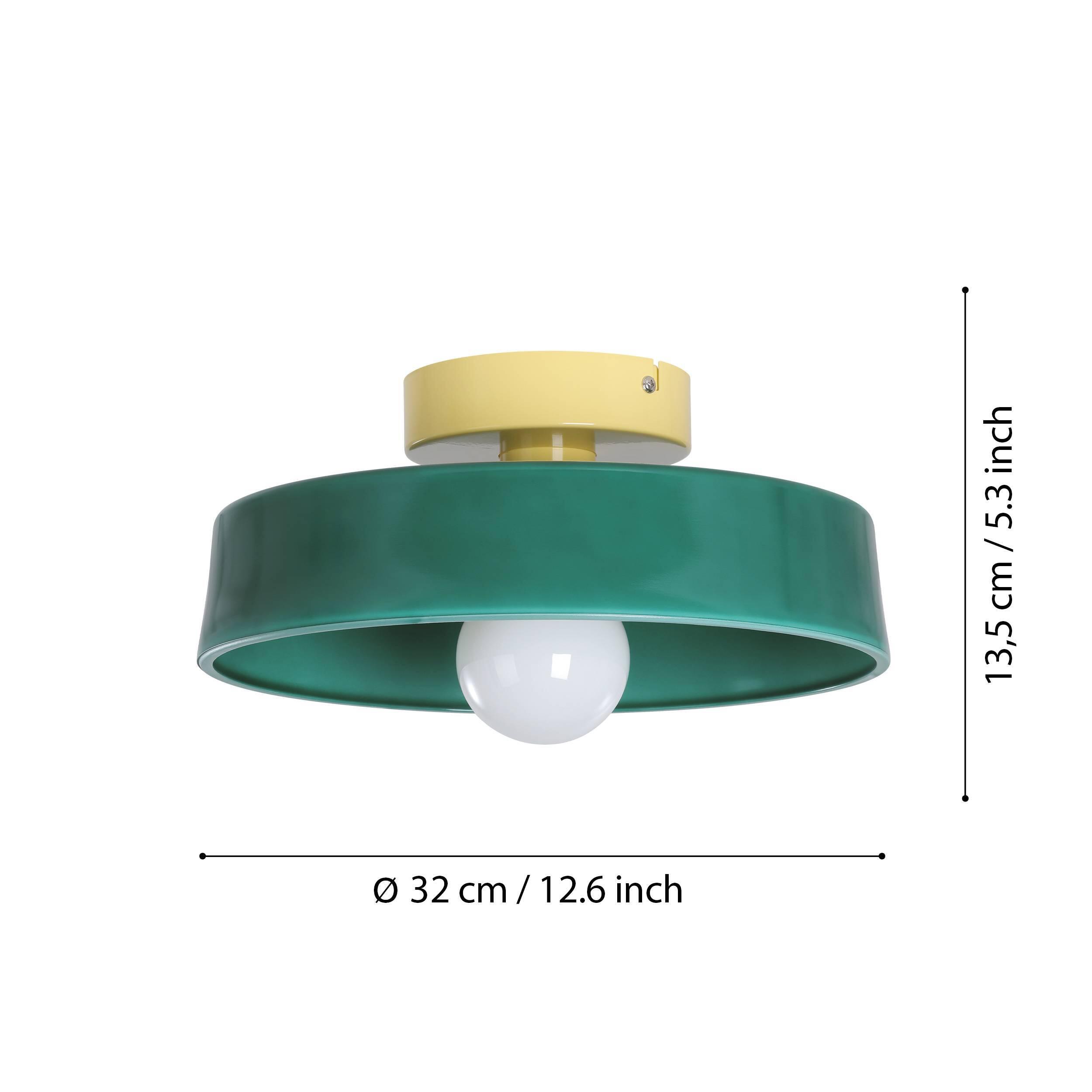 Candeeiro de teto Presa E27 D32 Bicolor verde e amarelo - 5