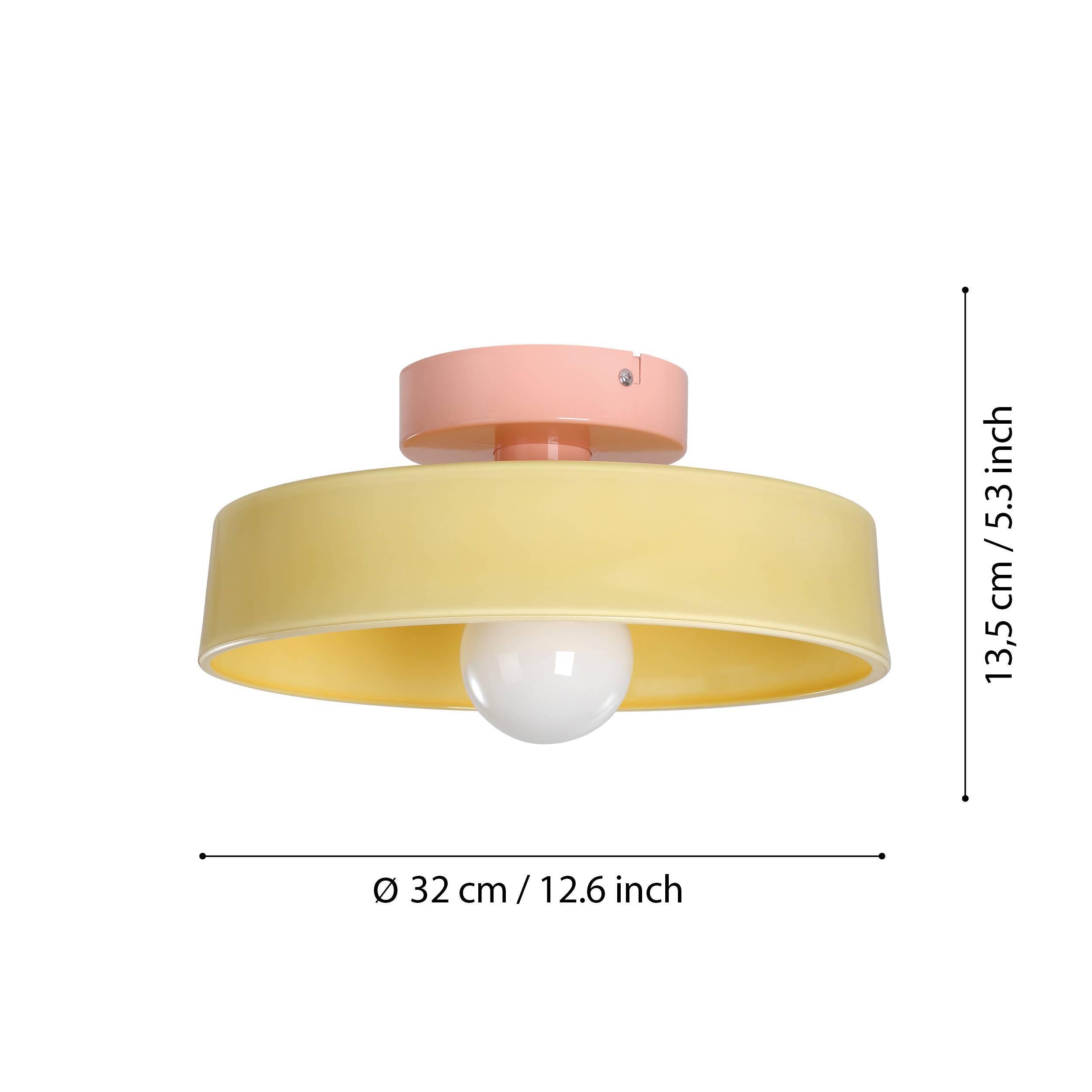 Candeeiro de teto e27 bicolor d32 amarelo/rosa - 5