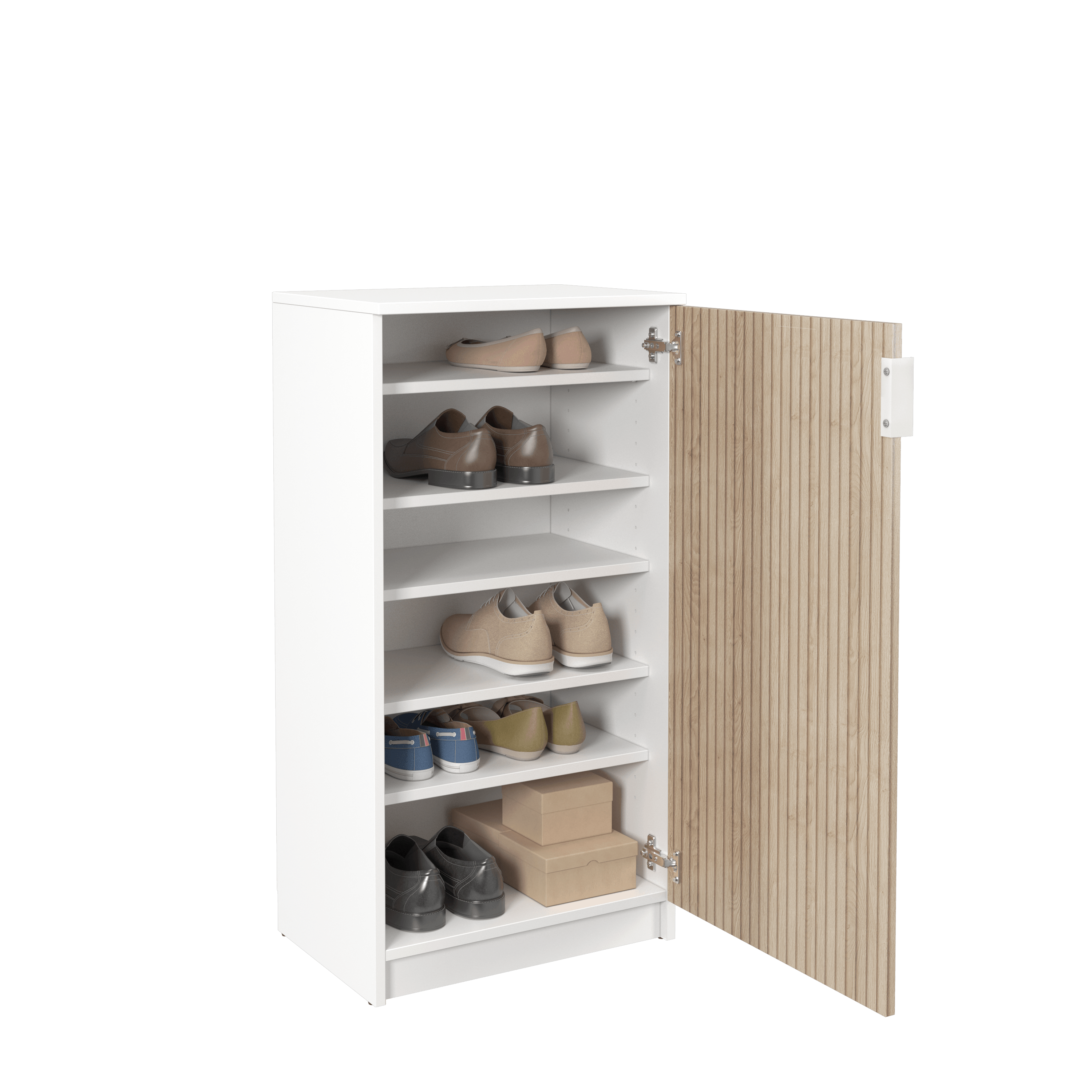 Zapatero Kioto con 1 compartimento para 16 pares en melamina color blanco y marrón 50x97x36 cm - 13