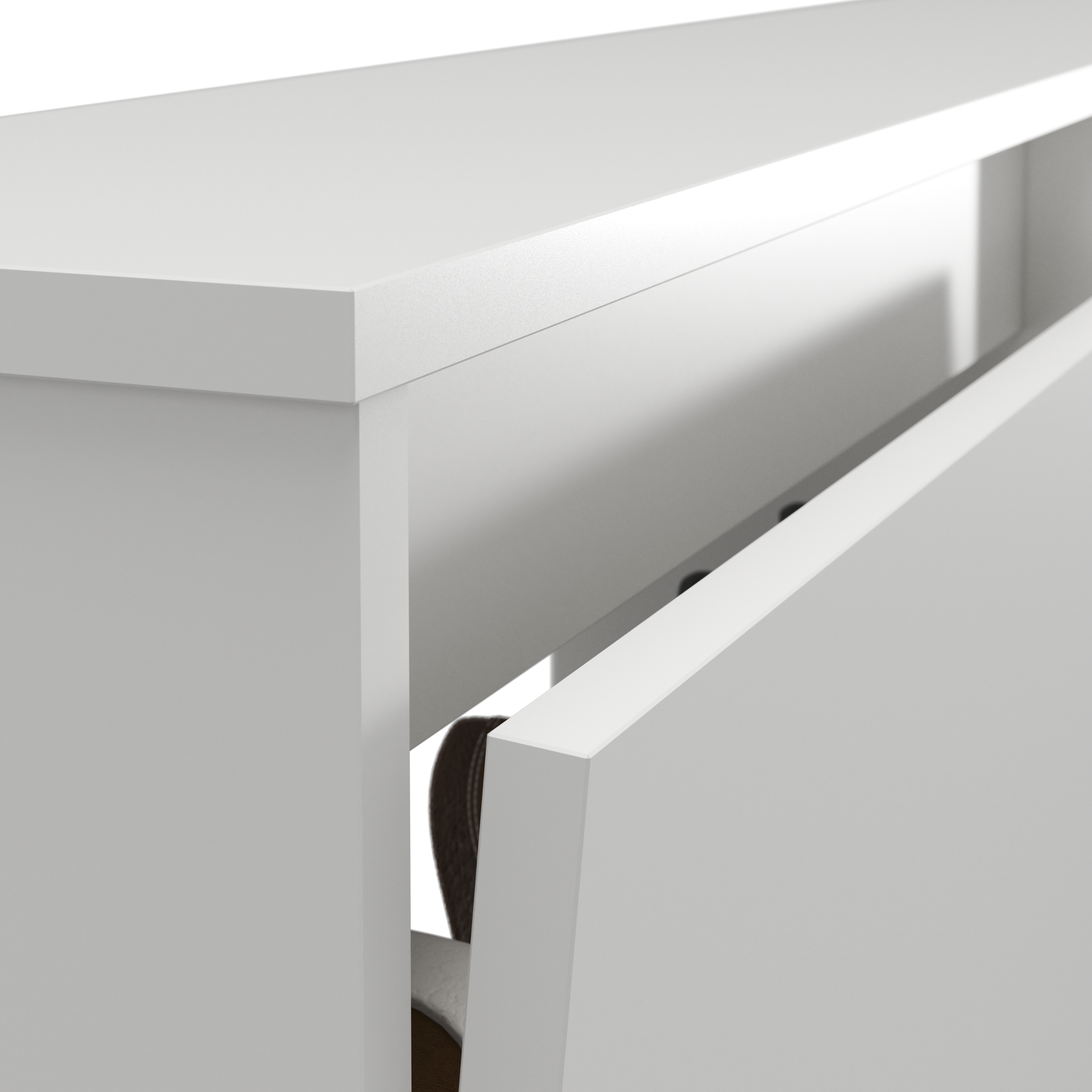 Zapatero Dublín con 4 compartimentos para 8 pares en melamina color blanco 110x110x20 cm - 12