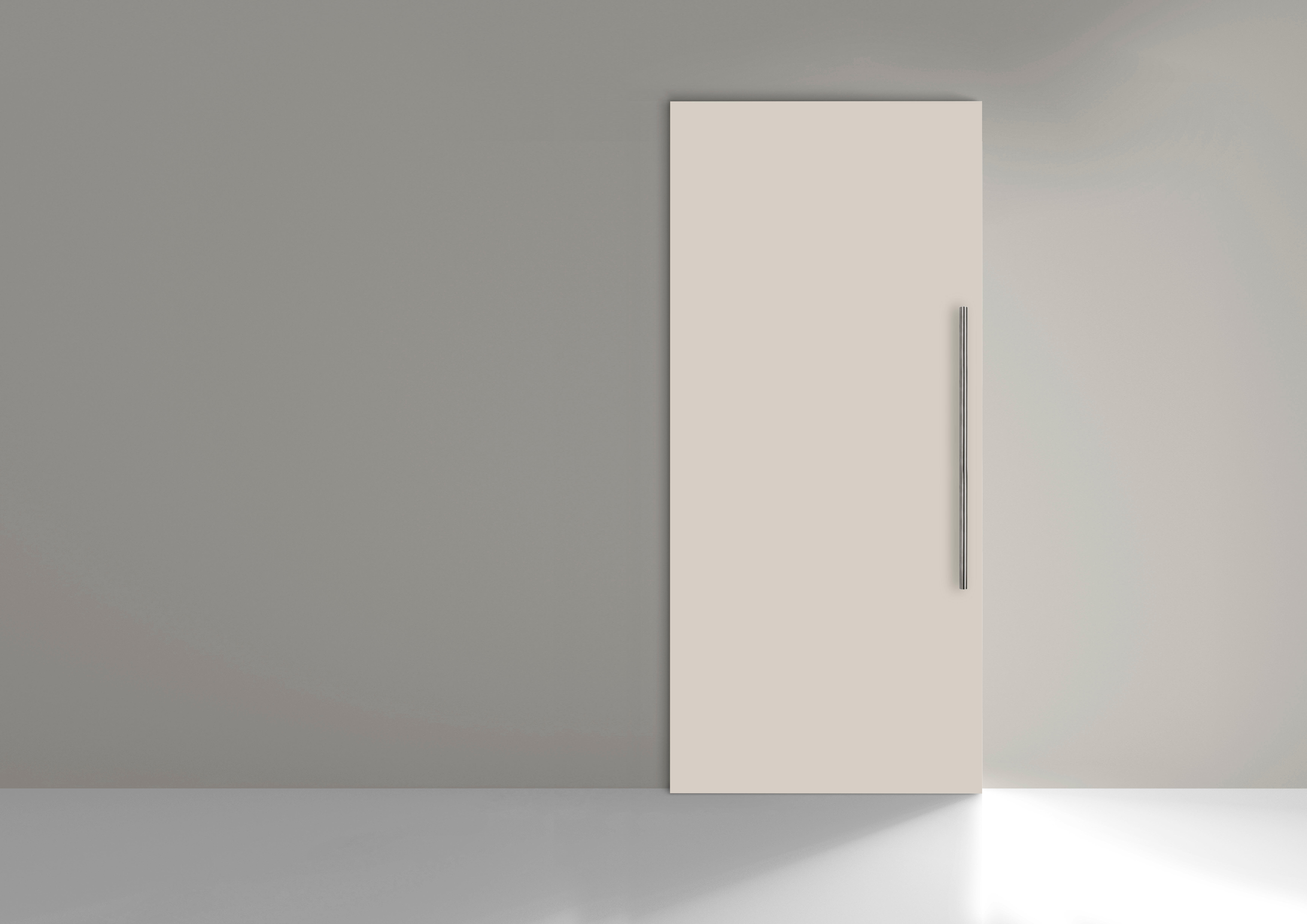 Porta scorrevole reversibile Stoccolma con maniglione in legno argento, L 99 x H 221 cm, con binario invisibile - 4