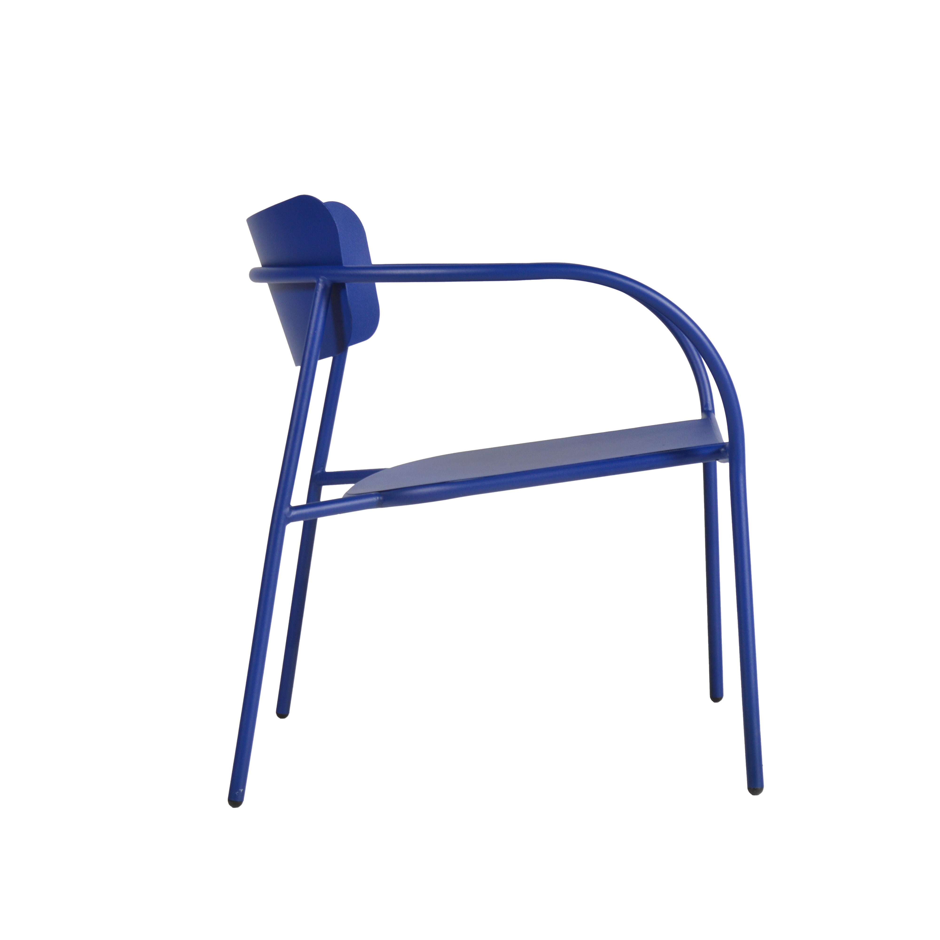 Fauteuil bas de jardin ARCANE Majorelle en acier bleu - 8