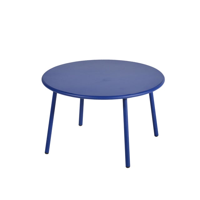 Table basse de jardin ARCANE Majorelle rond bleu 2 personnes