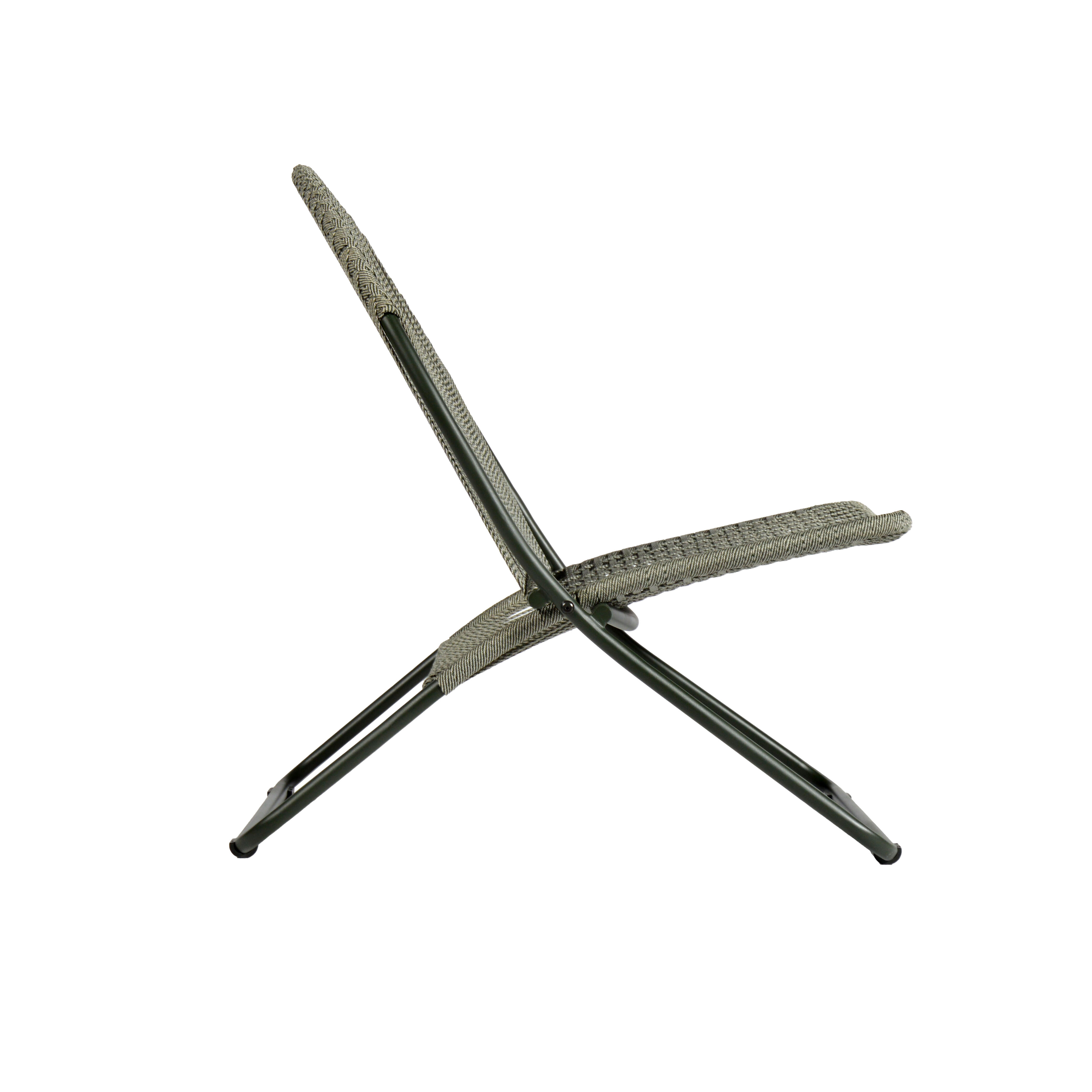 Fauteuil bas de jardin ARCANE Bulle en acier vert - 8