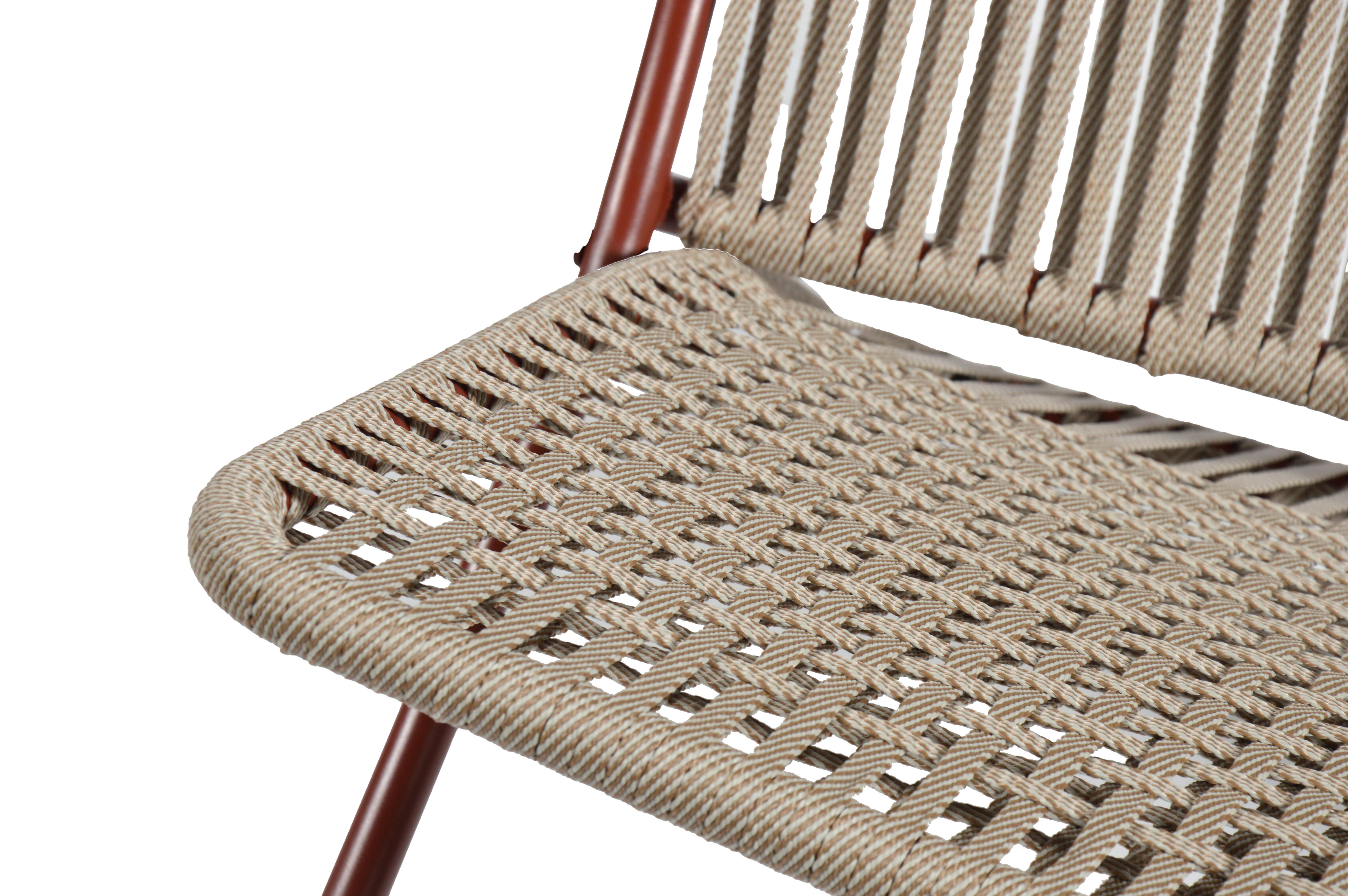 Fauteuil bas de jardin ARCANE Bulle en acier terracotta - 7