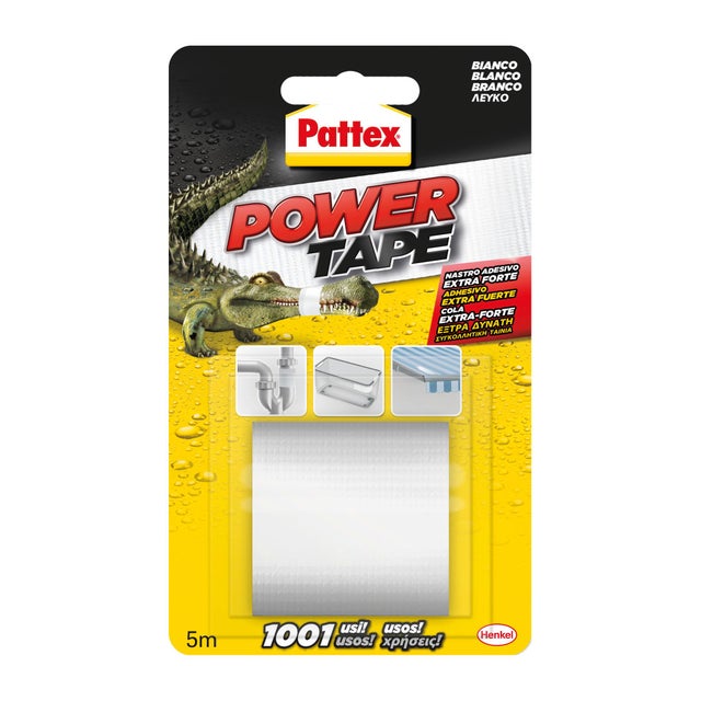 Nastro adesivo PATTEX Power Tape per fissaggio bianco resistente al gelo H 50 mm x L 5 m
