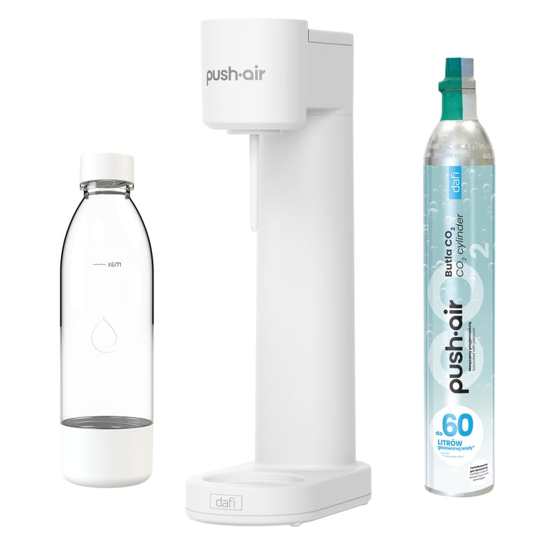 Saturator Pushair z CO2 z butelką 0,7 biały