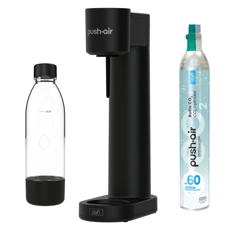 Saturator Pushair z CO2 z butelką 0,7 czarny