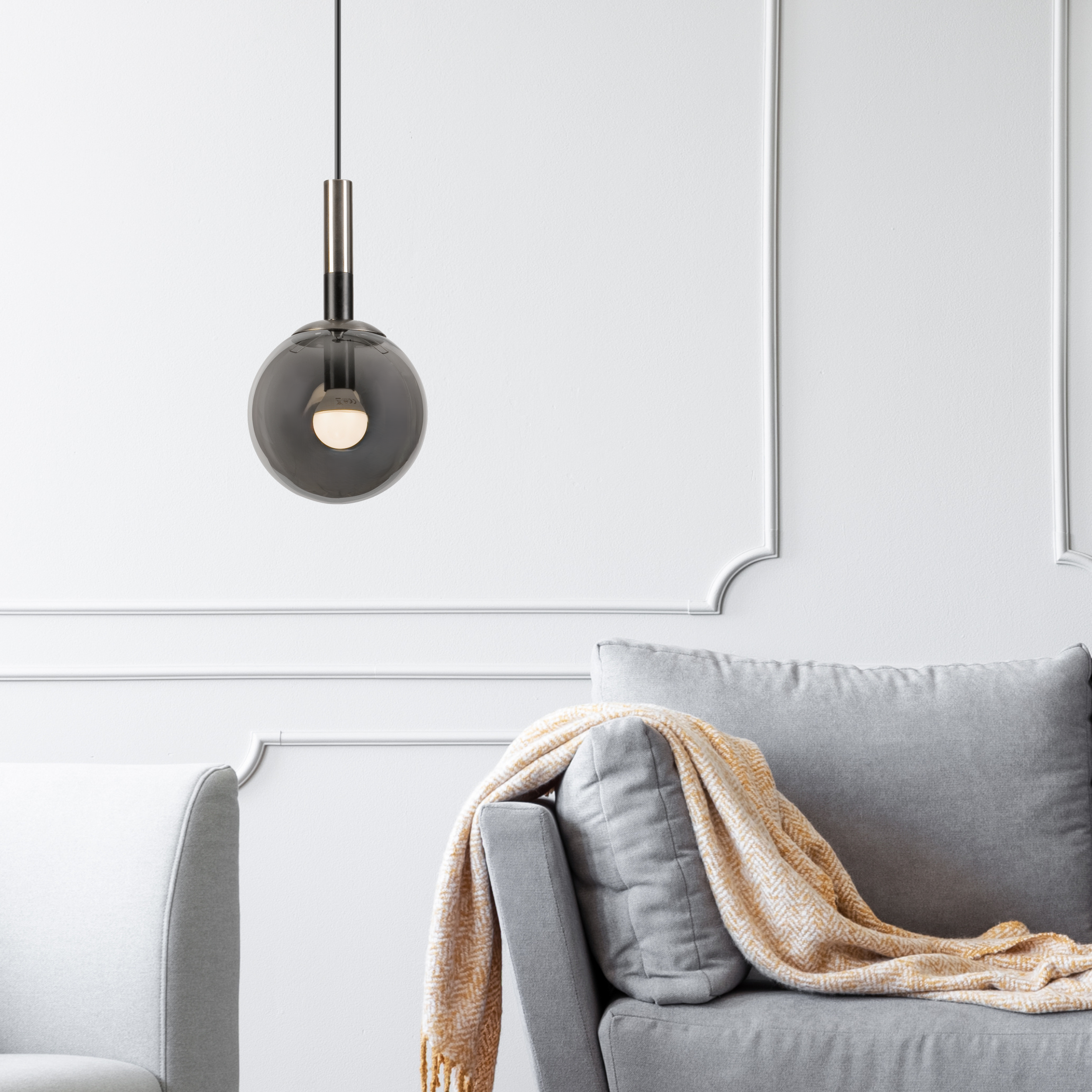 Lampa wisząca Rollo srebrna E14 Lamkur - 3