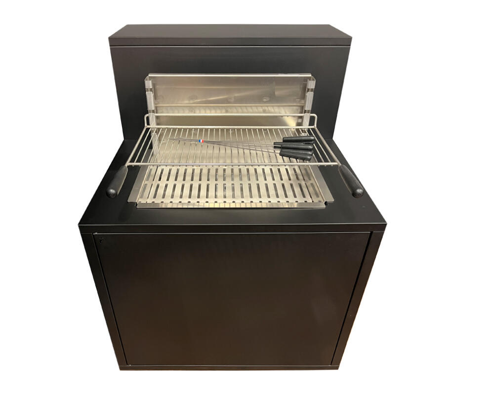 Mueble con parrilla y asador manual, para cocina exterior con barra forge adour