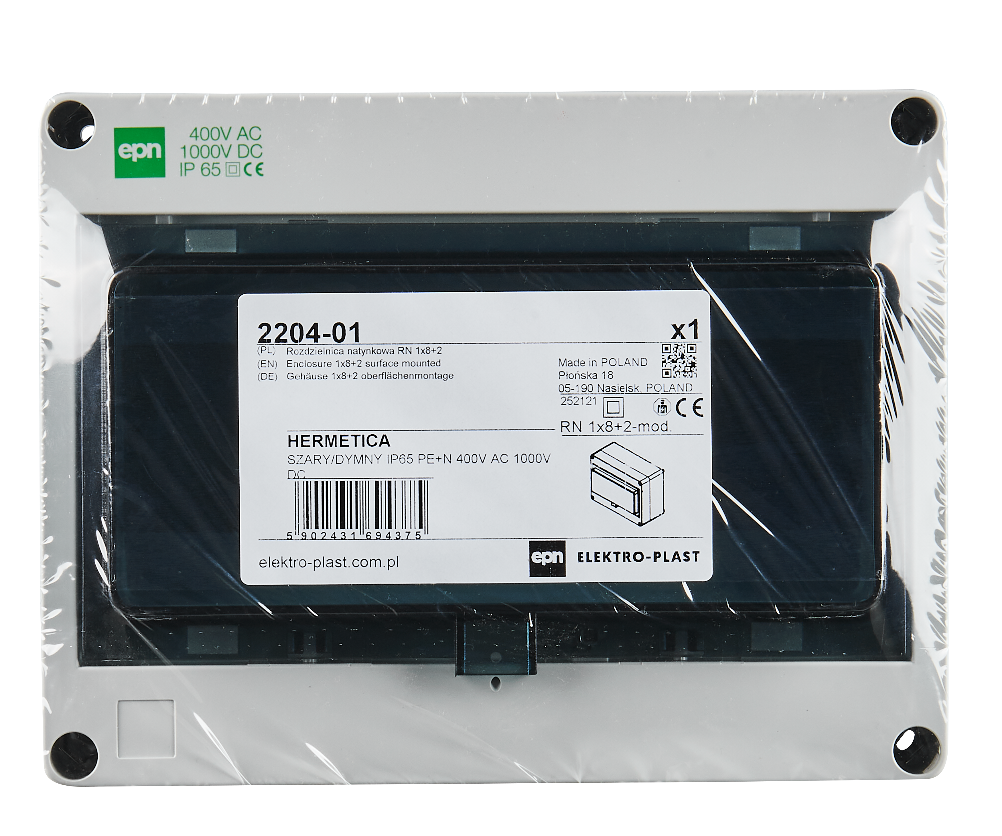 ROZDZIELNICA N/T HERMETICA 1X8+2PE+N DO FOTOWOLTAIKI ELEKTRO-PLAST