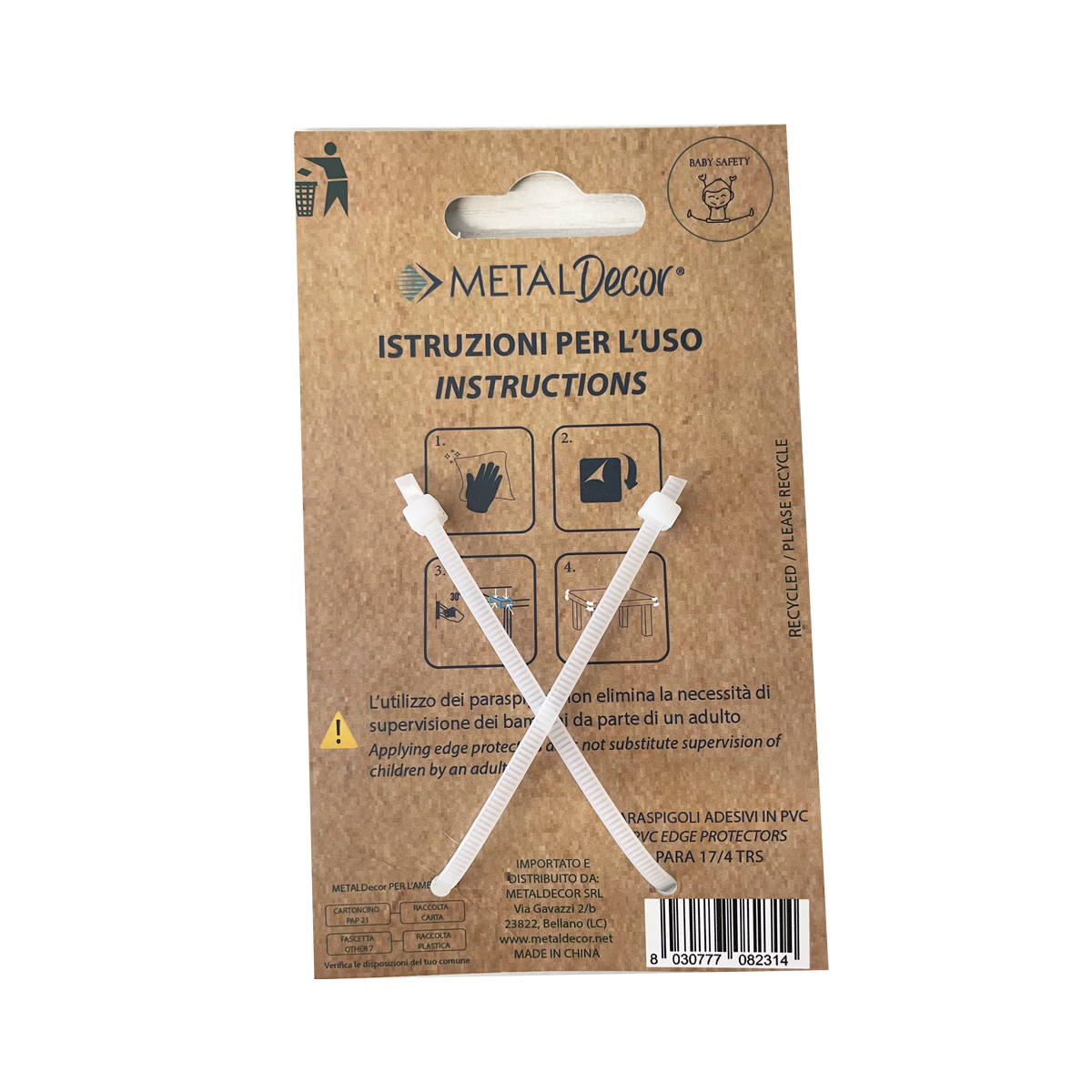 Paraspigolo PARA 17/4 TRS in pvc trasparente Sp 20 mm 4 pezzi - 8