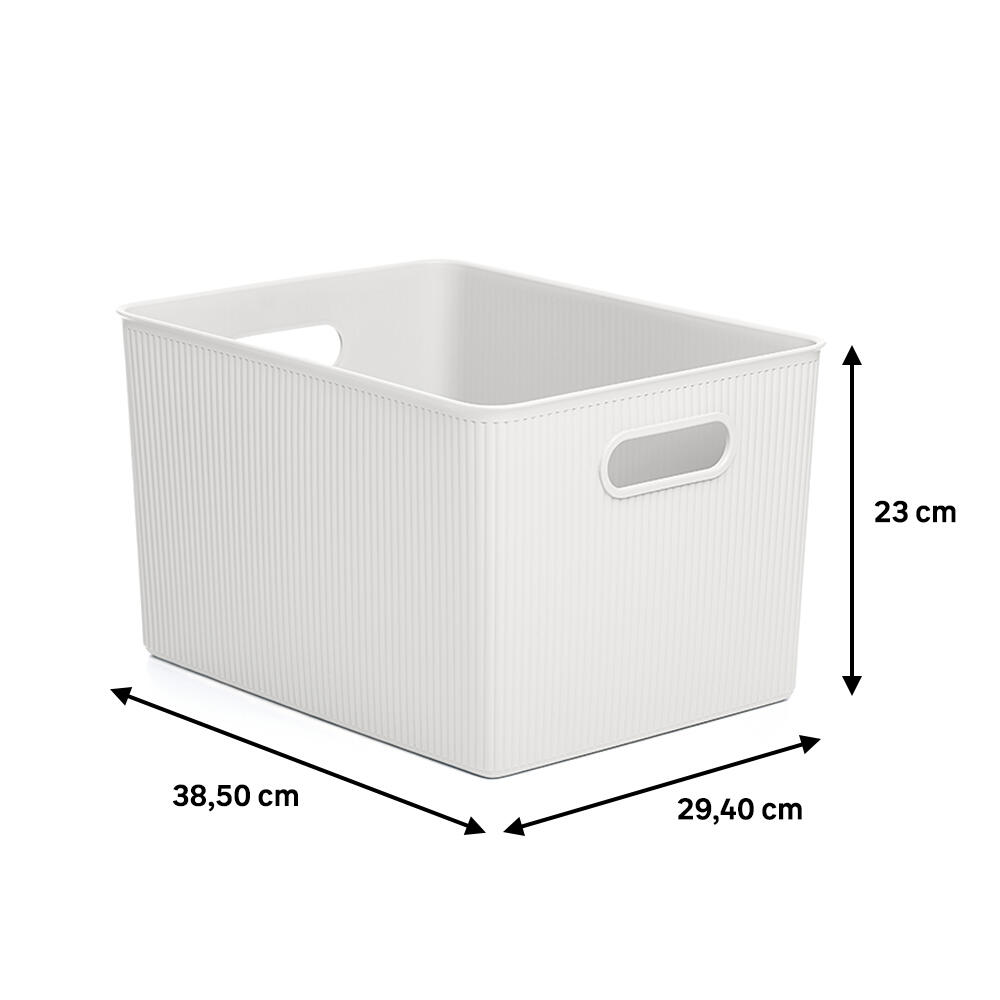 Cesta de polipropileno blanco  38.5x29.4x23cm - 3