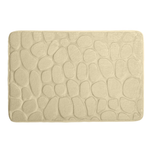 Alfombra de baño rectangular Piedras 40x60 cm beige