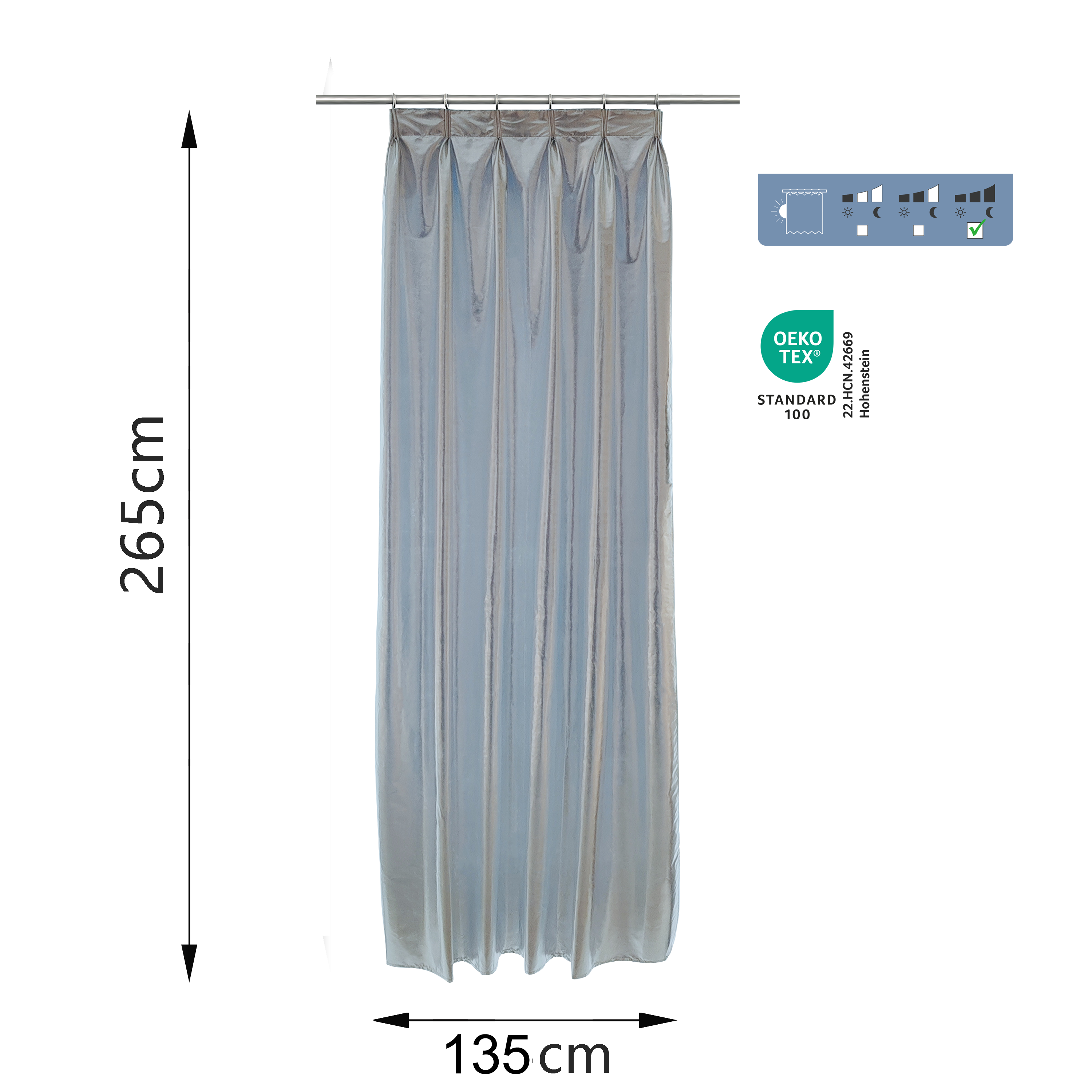 Doublure technique thermique Newcarlton gris / argent 265 x 135 cm INSPIRE - 2