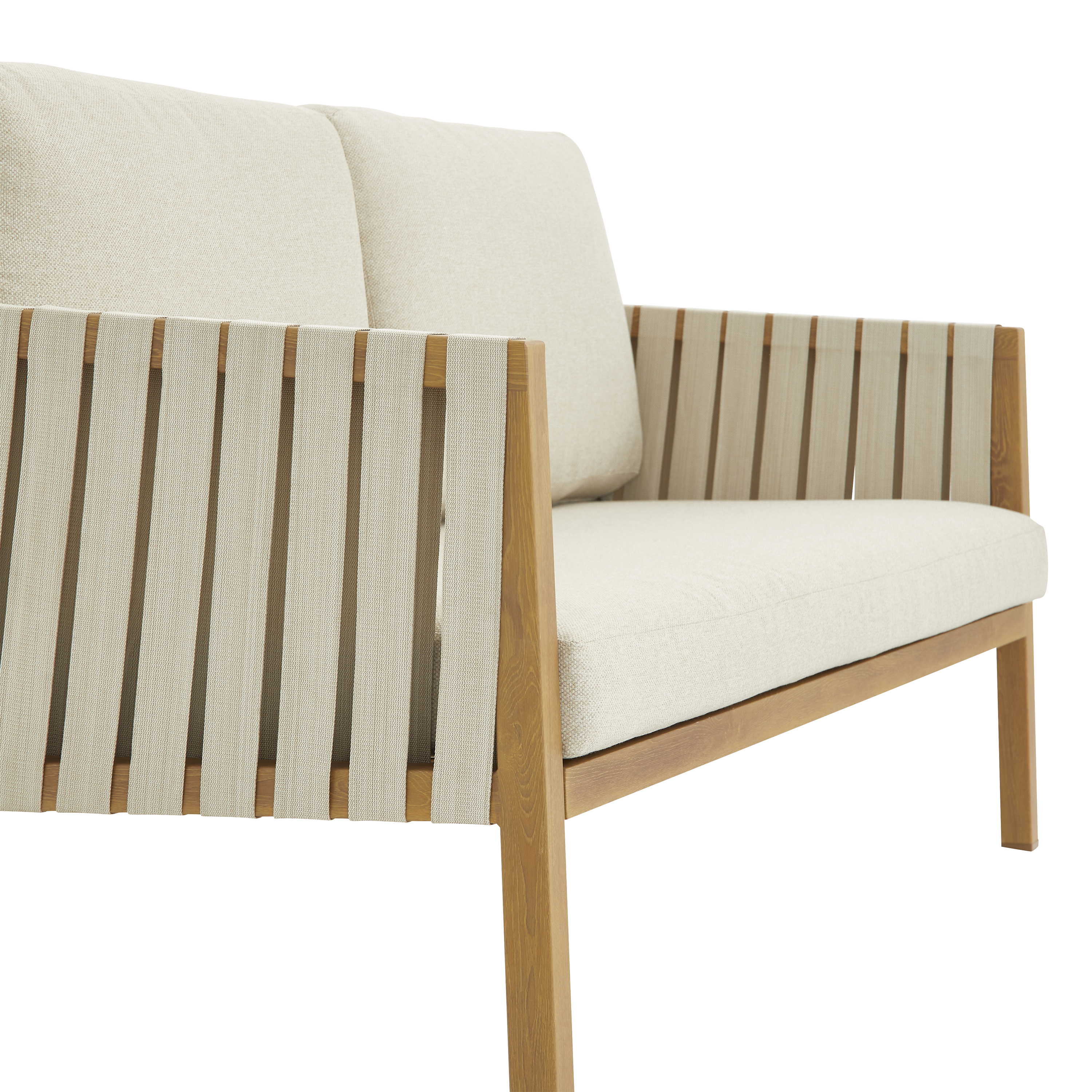 Sofá de 2 lugares em alumínio efeito madeira e corda 85x158x79 cm Naterial Okinawa - 28
