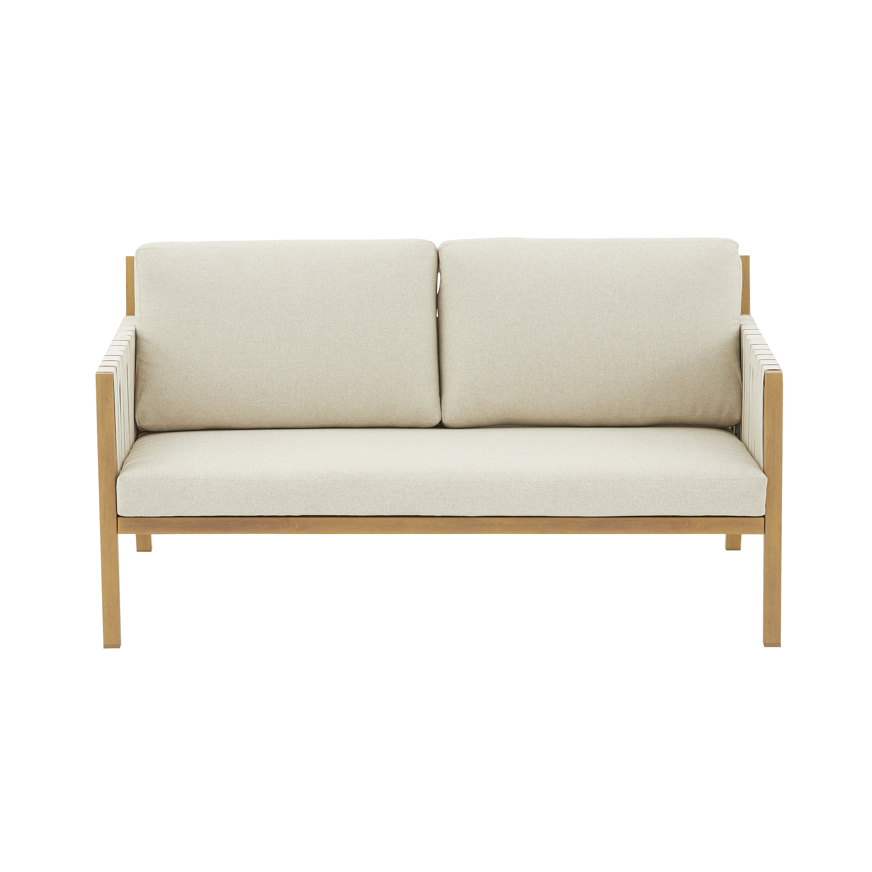 Sofá de 2 lugares em alumínio efeito madeira e corda 85x158x79 cm Naterial Okinawa - 17
