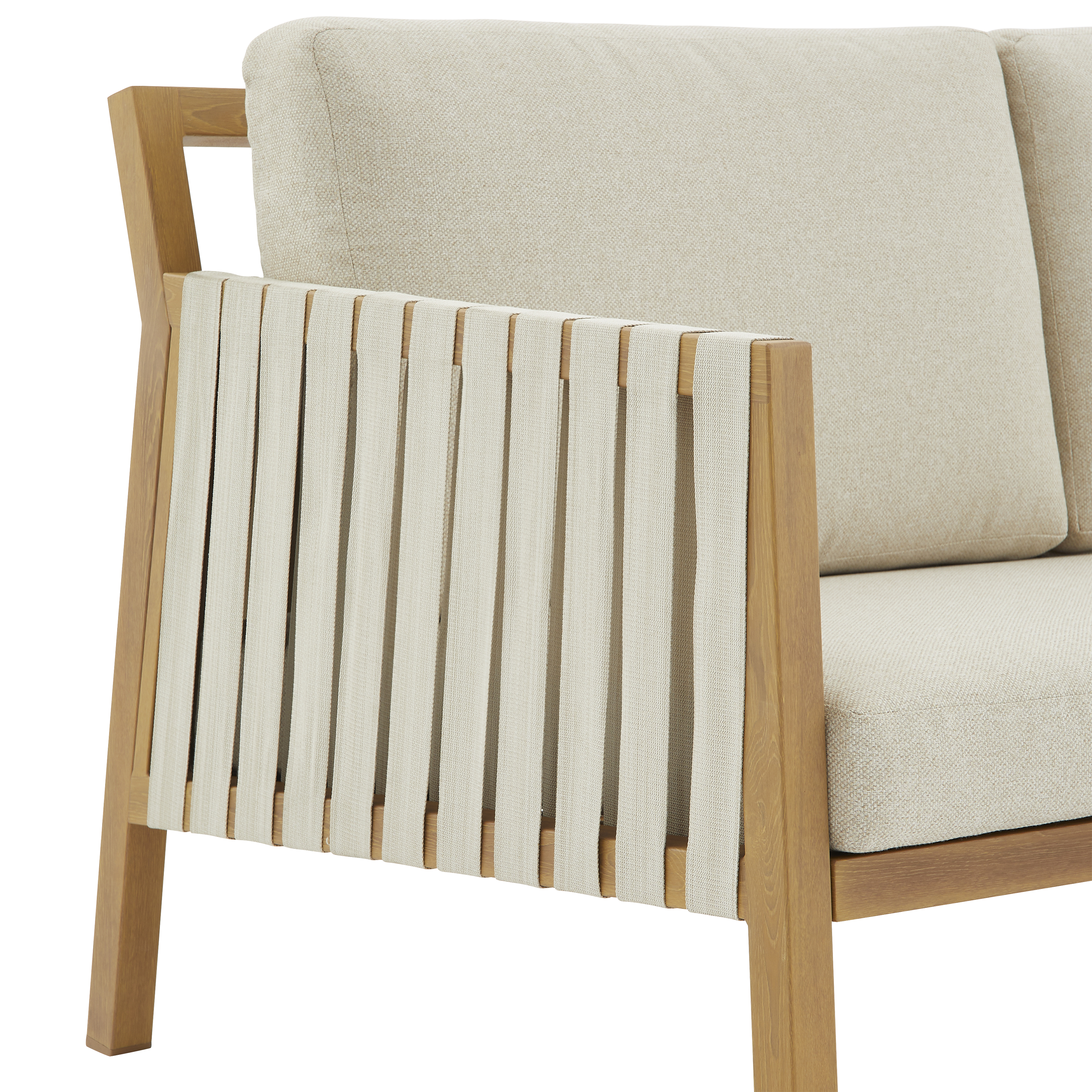 Sofá de 2 lugares em alumínio efeito madeira e corda 85x158x79 cm Naterial Okinawa - 24