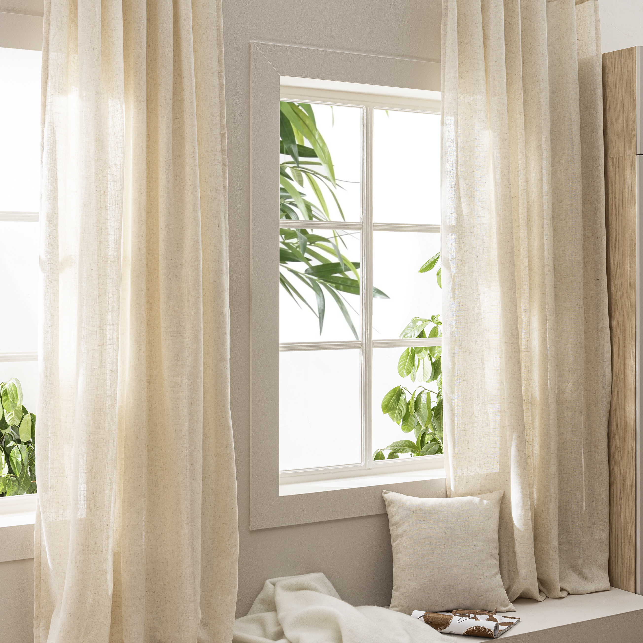 Cortinado ilhós Charlina 140x280cm bege Inspire - 3