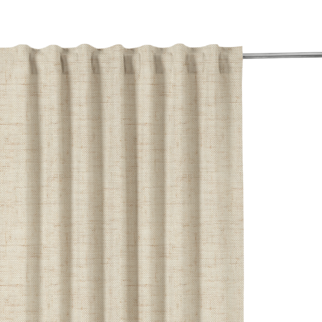 Cortina cinta fruncida, trabillas New Charlina poliéster lino de 200x280cm INSPIRE semi-opaco beige trench. Incluye cinta termoadhesiva