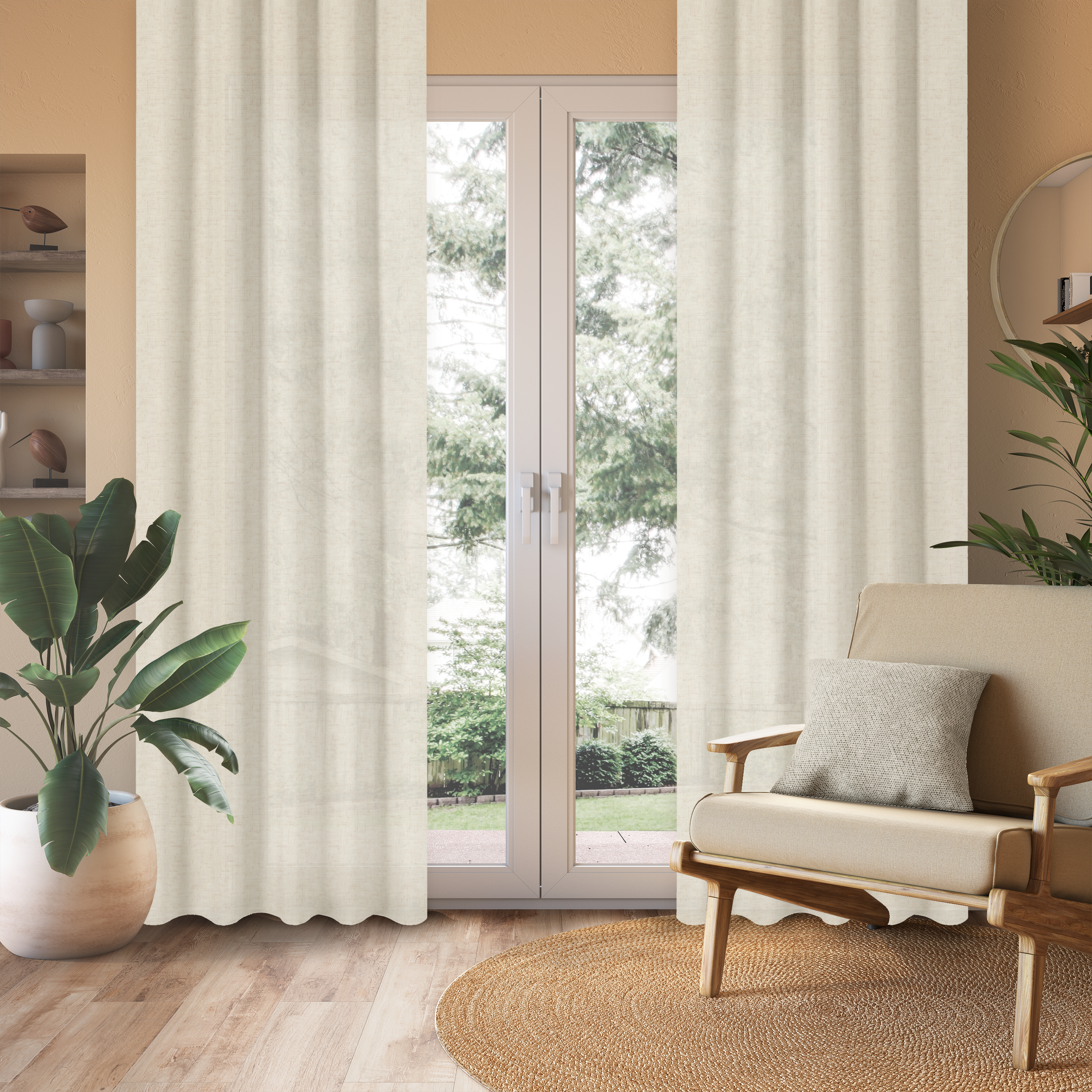 Cortinado ilhós Charlina 140x280cm bege Inspire - 2