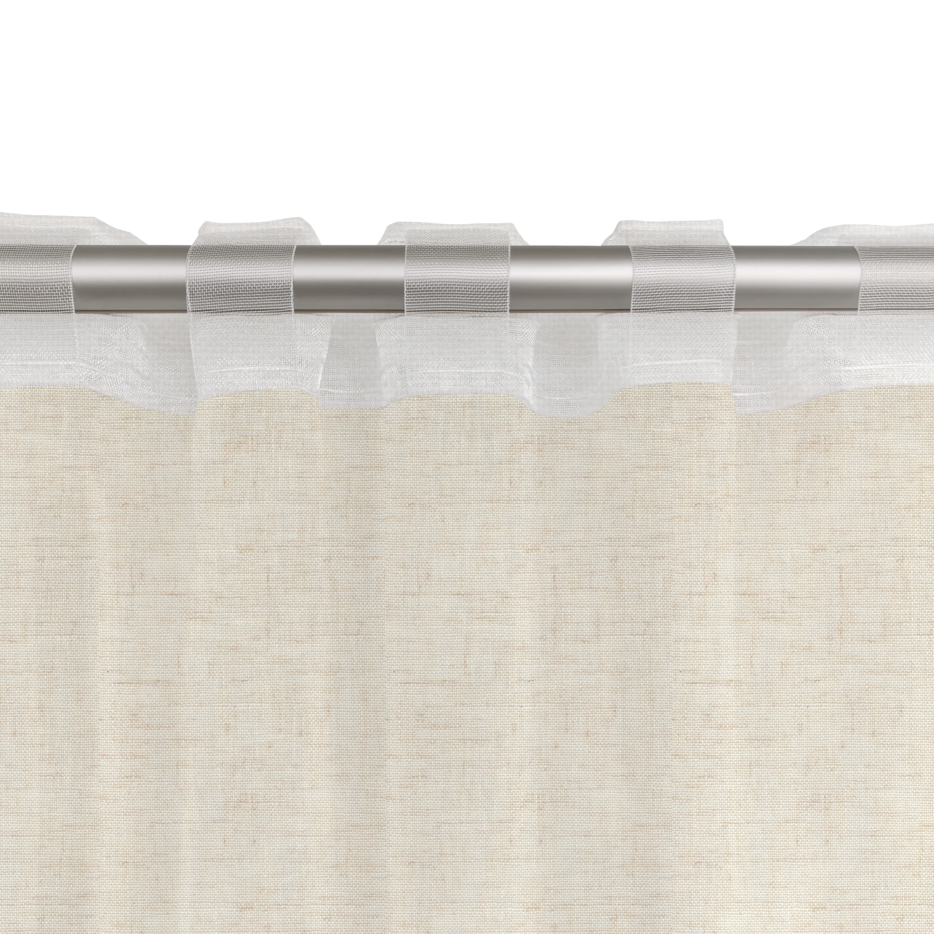 Cortina trabilla oculta, cinta fruncida New Charlina poliéster lino semi-opaco beige trench INSPIRE de 200x280cm. Cinta termopegada - 5