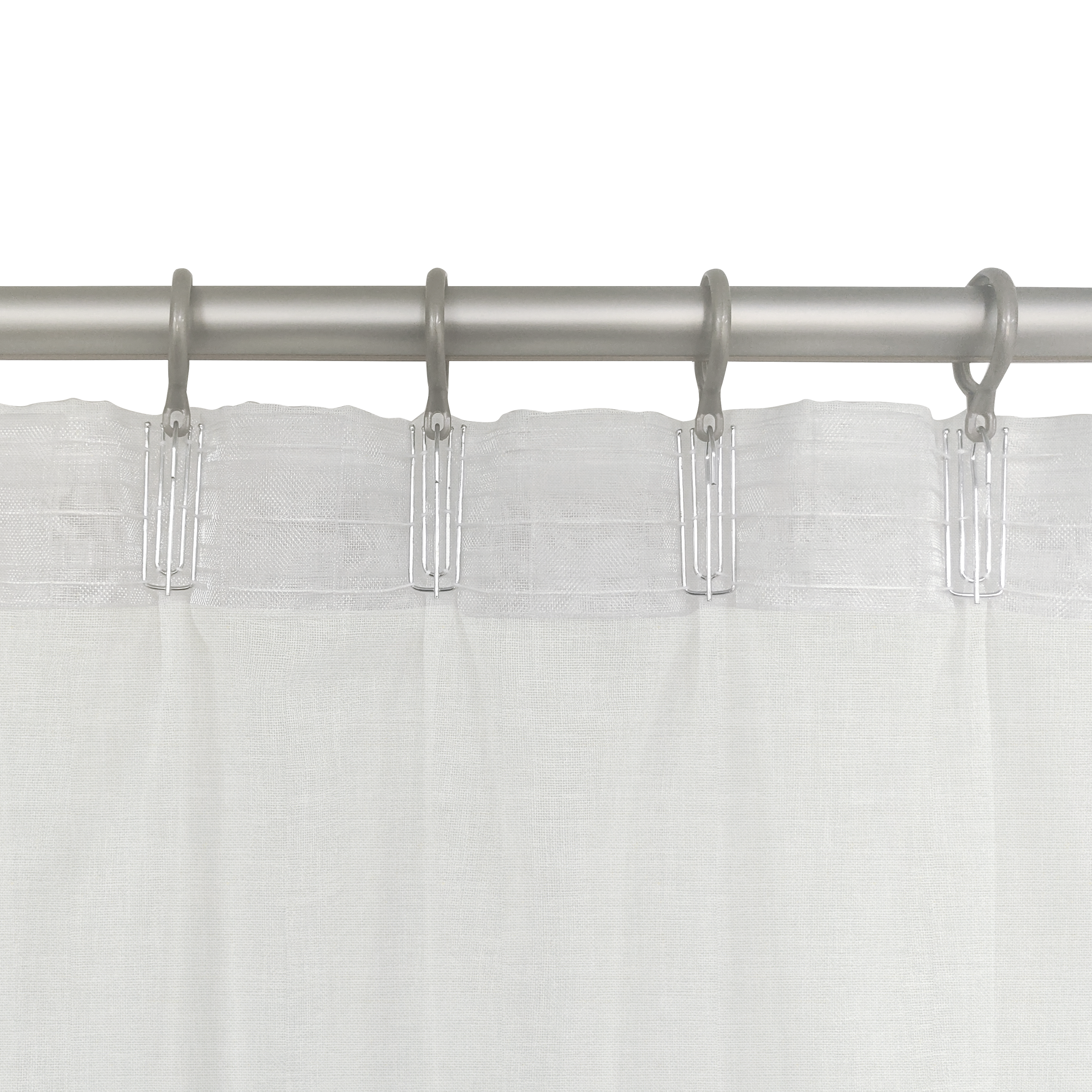 Cortina cinta fruncida, trabillas New Charlina poliéster lino de 200x280cm INSPIRE blanco. Incluye cinta termoadhesiva - 5
